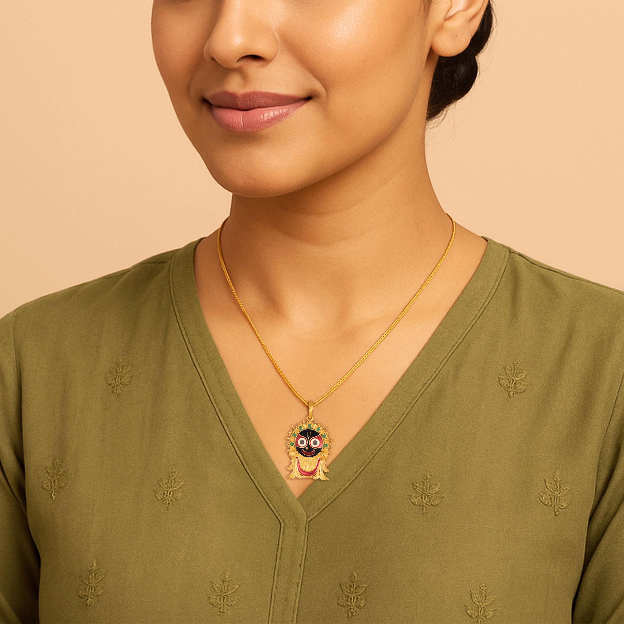 Spiritual Sentinel Divine Gold Pendant - Senco Gold and Diamonds