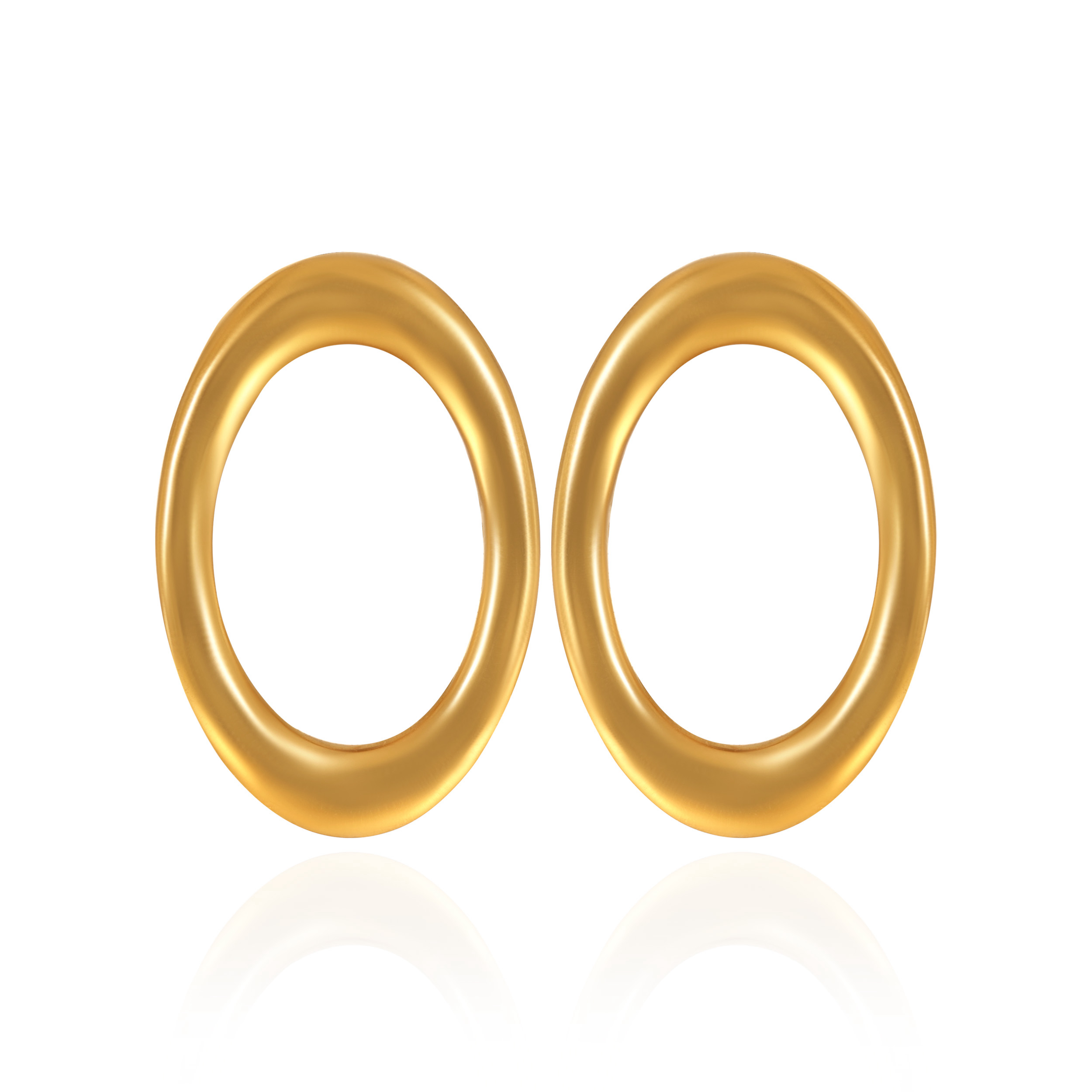 Grace Oval Gold Stud - Senco Gold and Diamonds