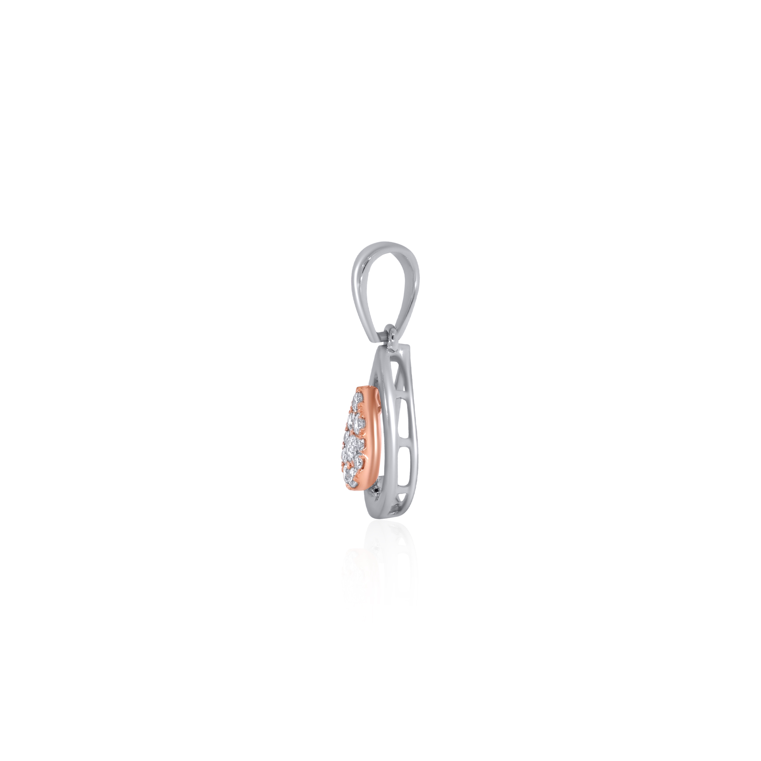 Shimmery Droplet Platinum Diamond Pendant - Senco Gold and Diamonds