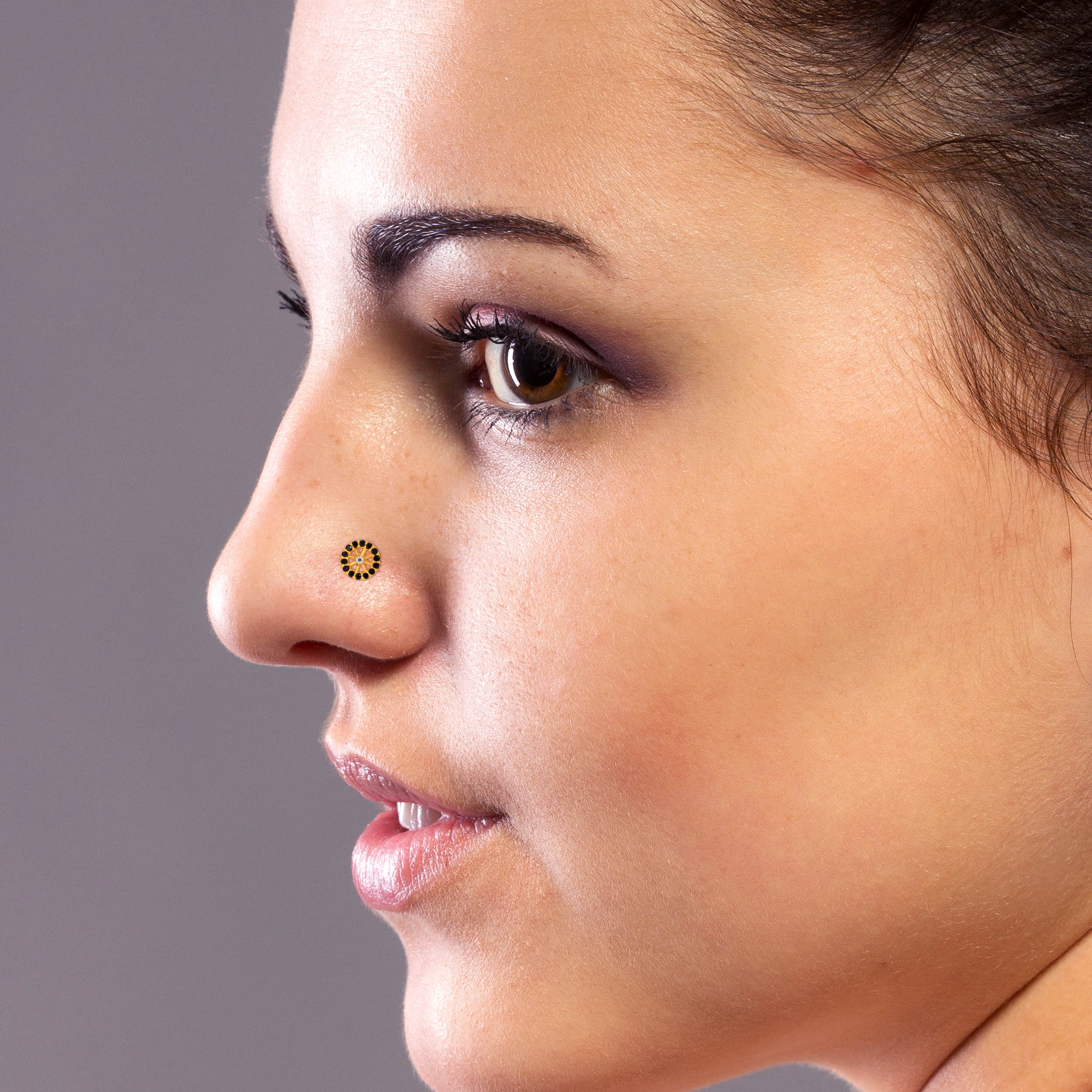 Ecliptic Glow Gold Nose Pin - Senco Gold and Diamonds