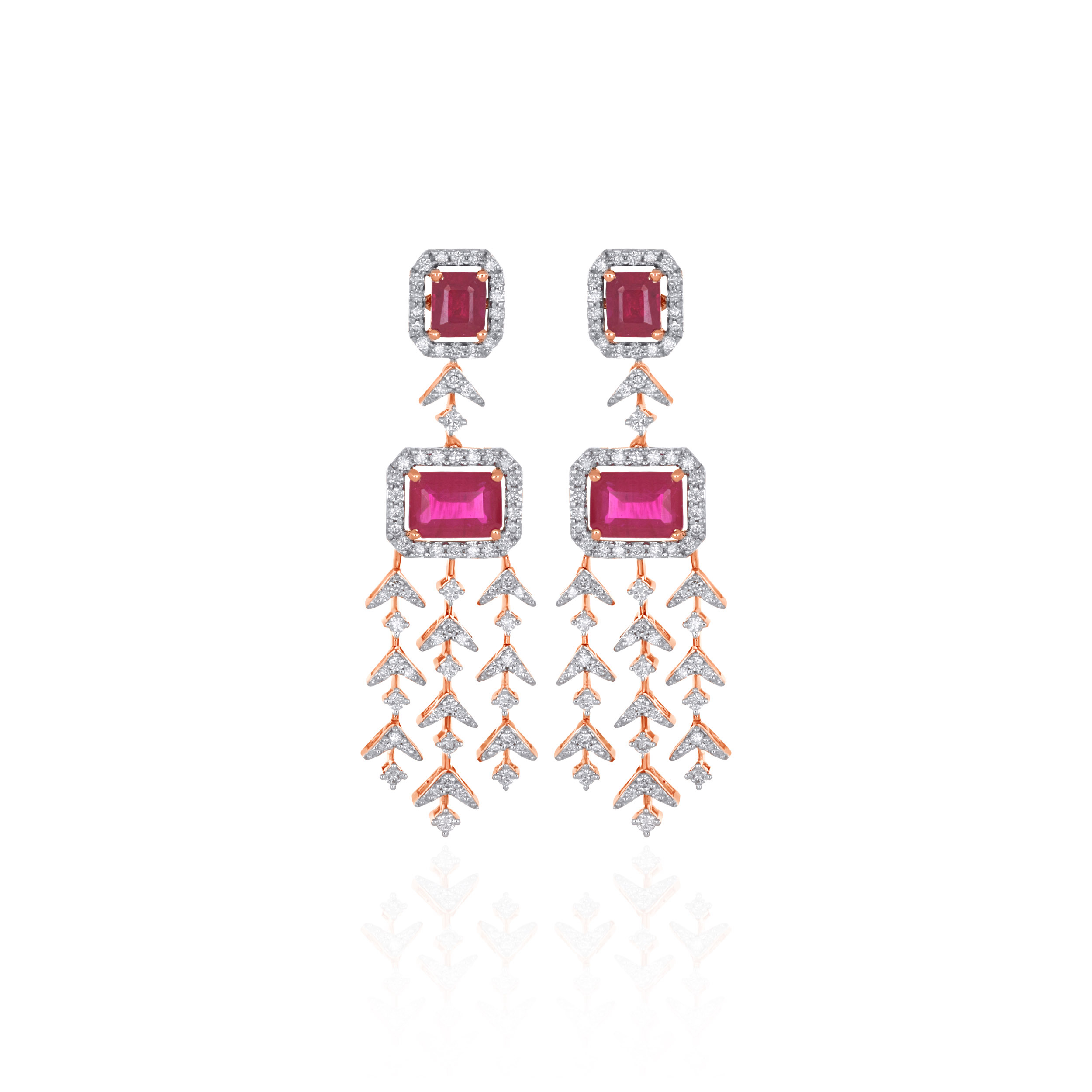 Rosé Cascade Chandelier Diamond Earrings - Senco Gold and Diamonds