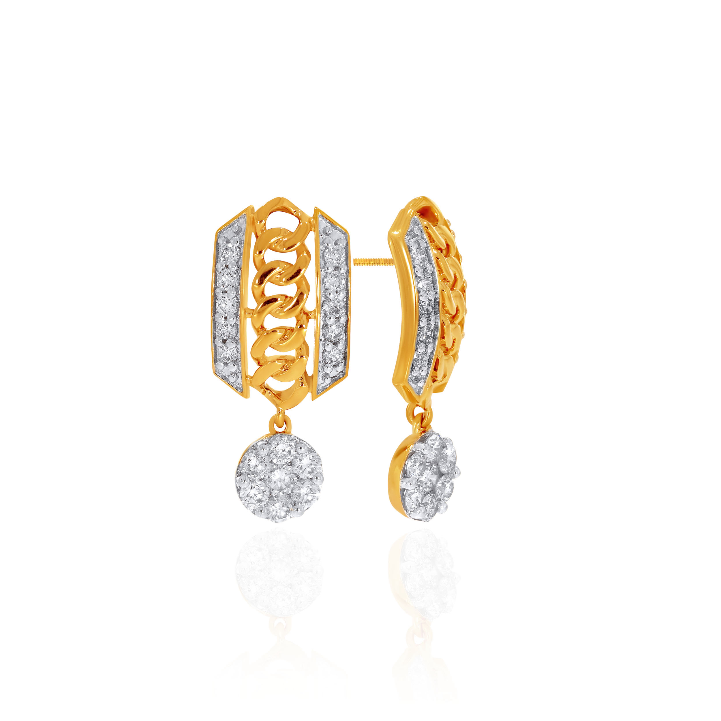 14K Yellow Gold Diamond Drop Earrings-DT-D000772716 - Senco Gold and Diamonds