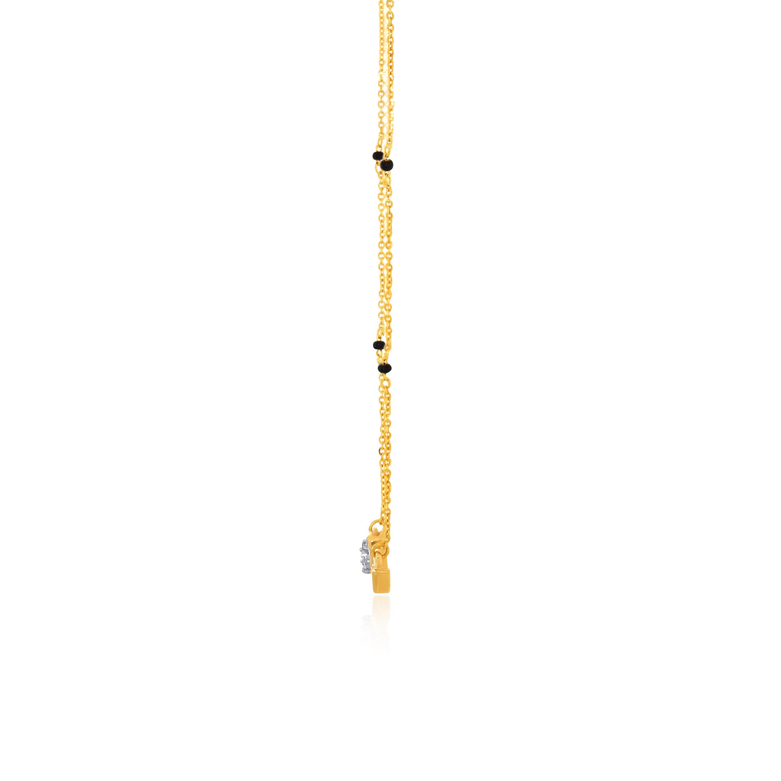 Adorable Heartbeat Diamond Mangalsutra - Senco Gold and Diamonds