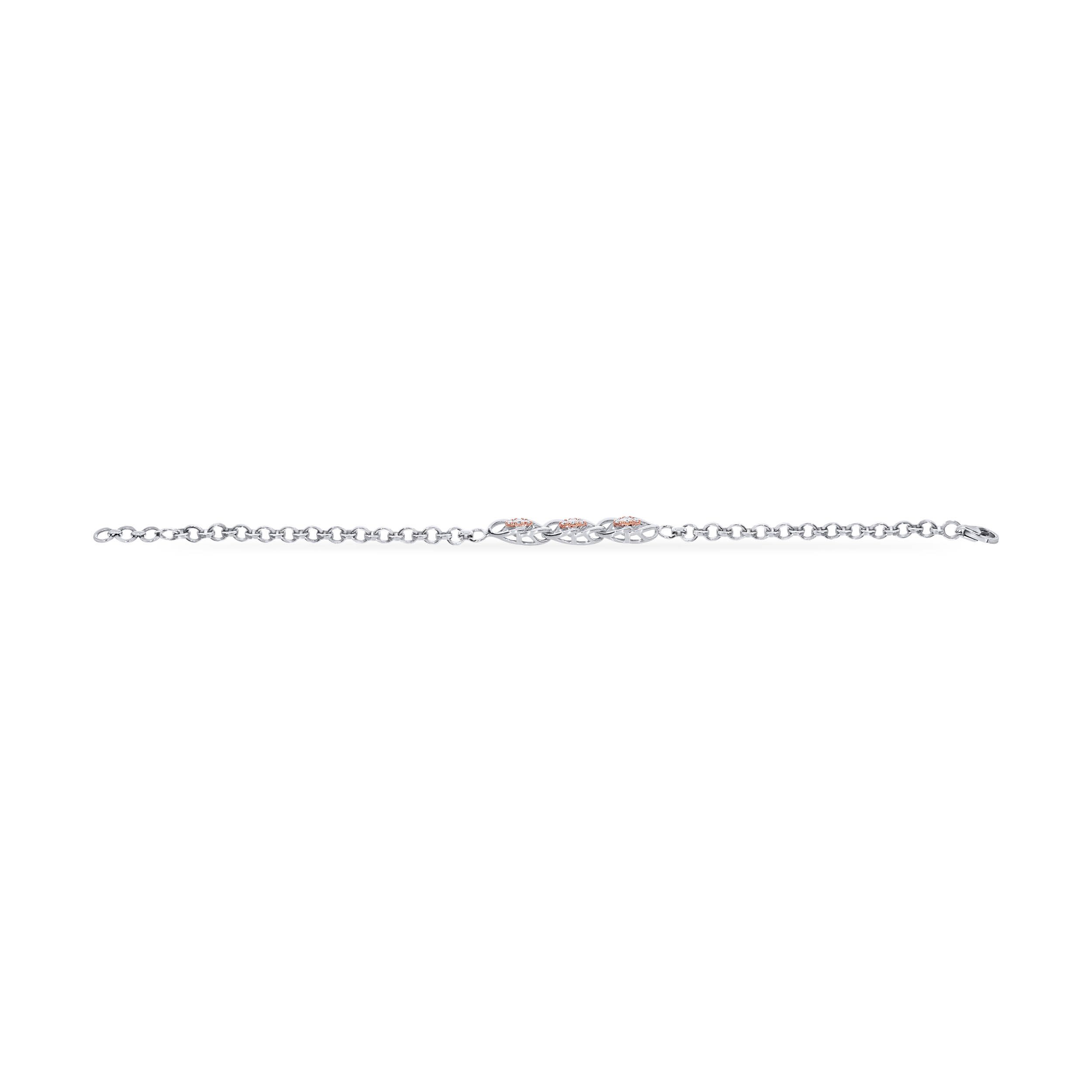 Leafy Overlap Platinum Diamond Bracelet - Senco Gold and Diamonds