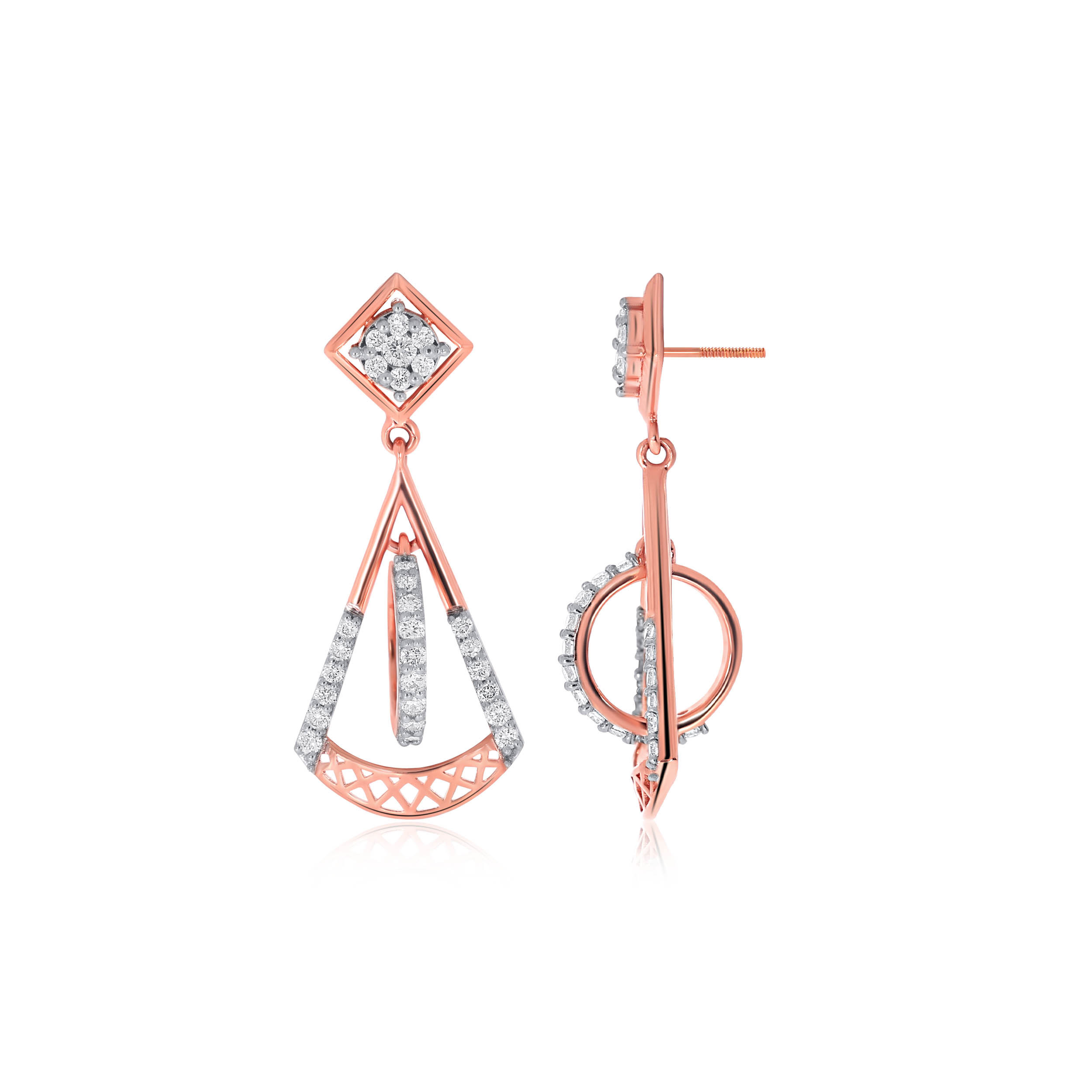 Dangling Tie Diamond Drop Earrings - Senco Gold and Diamonds