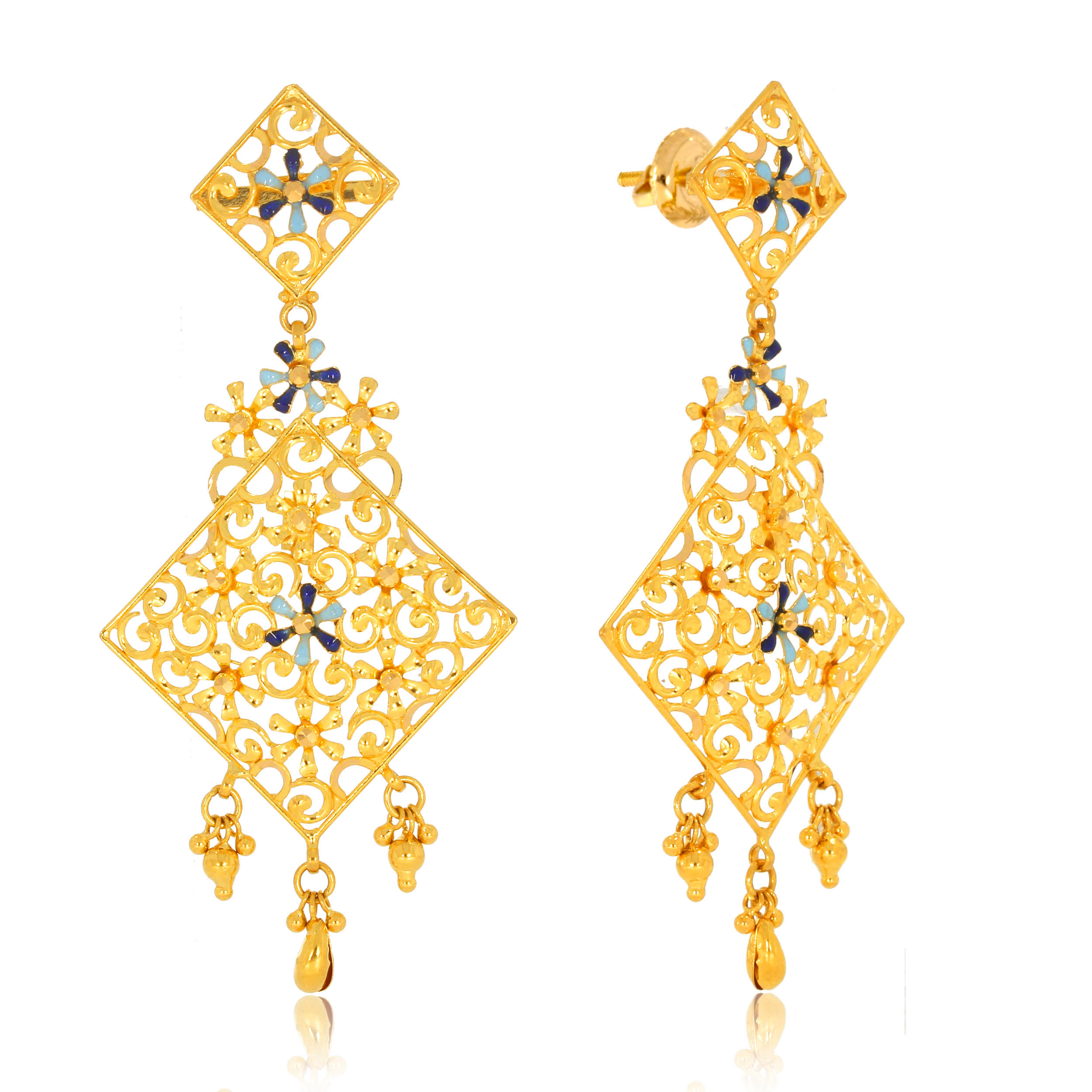 Jafrani Craft Gold Earrings - Senco Gold and Diamonds