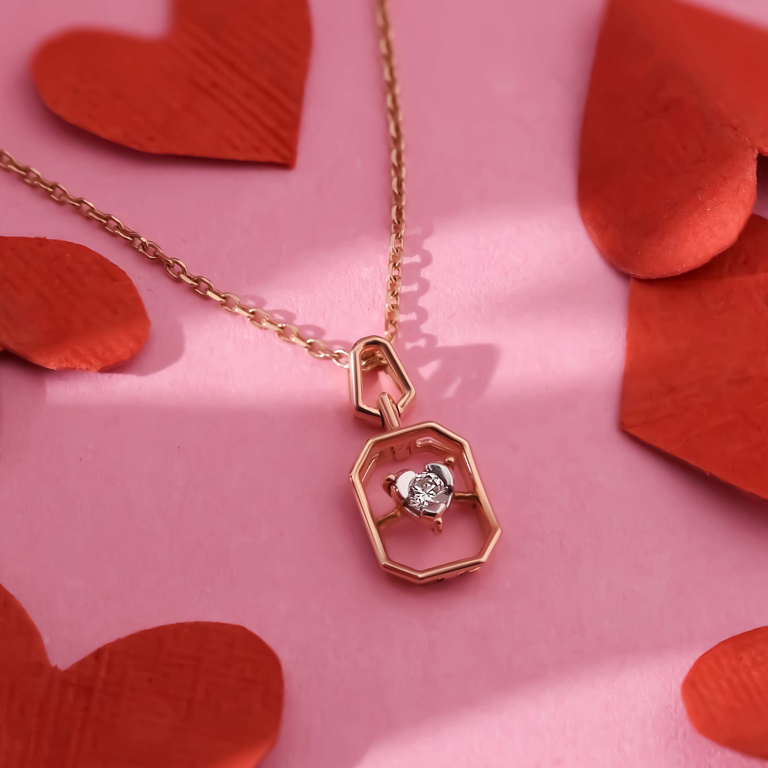 Seal of Love Diamond Chain Pendant - Senco Gold and Diamonds