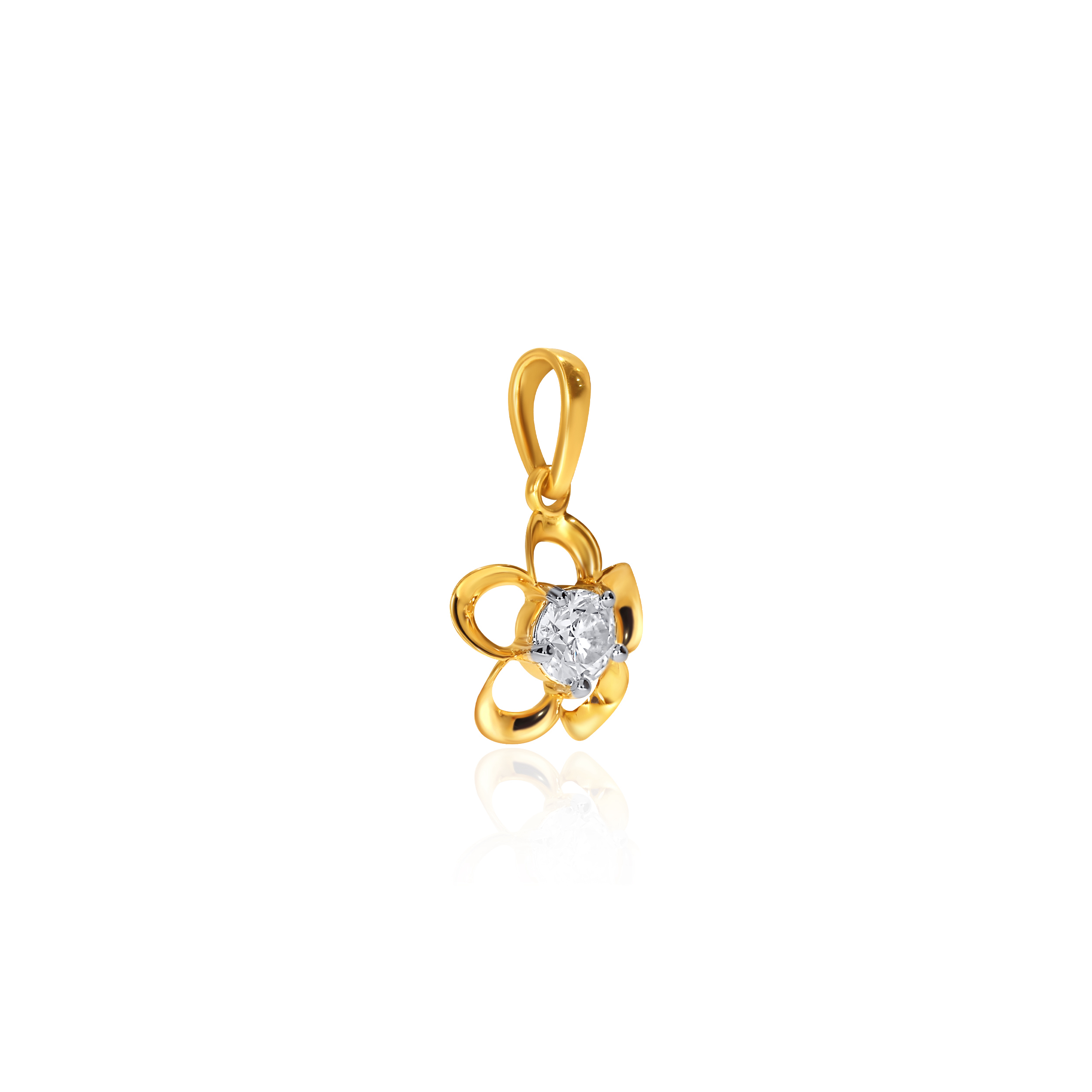 Floral Gleam Solitaire Pendant - Senco Gold and Diamonds