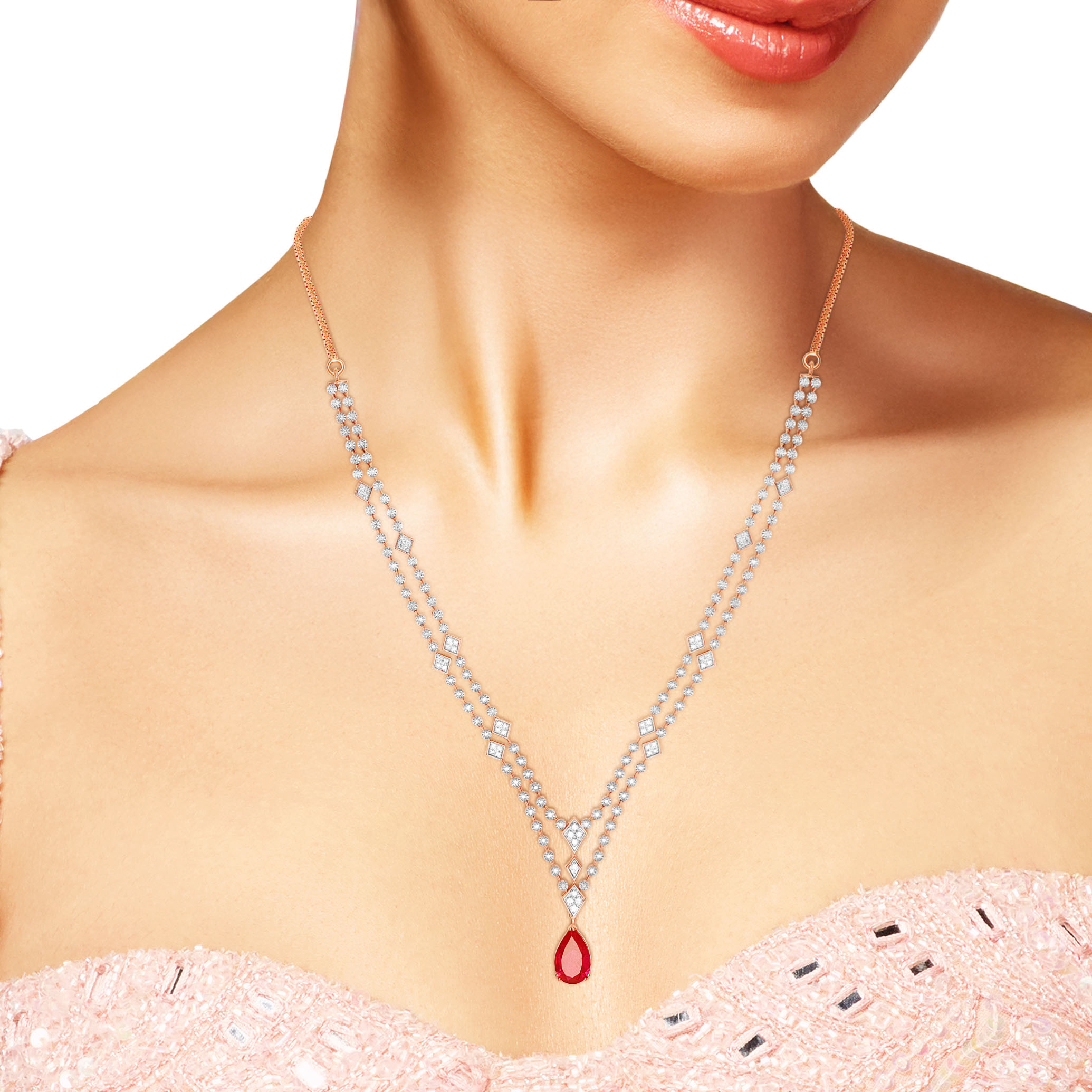 Scarlet Elegance Diamond Gold Necklace - Senco Gold and Diamonds