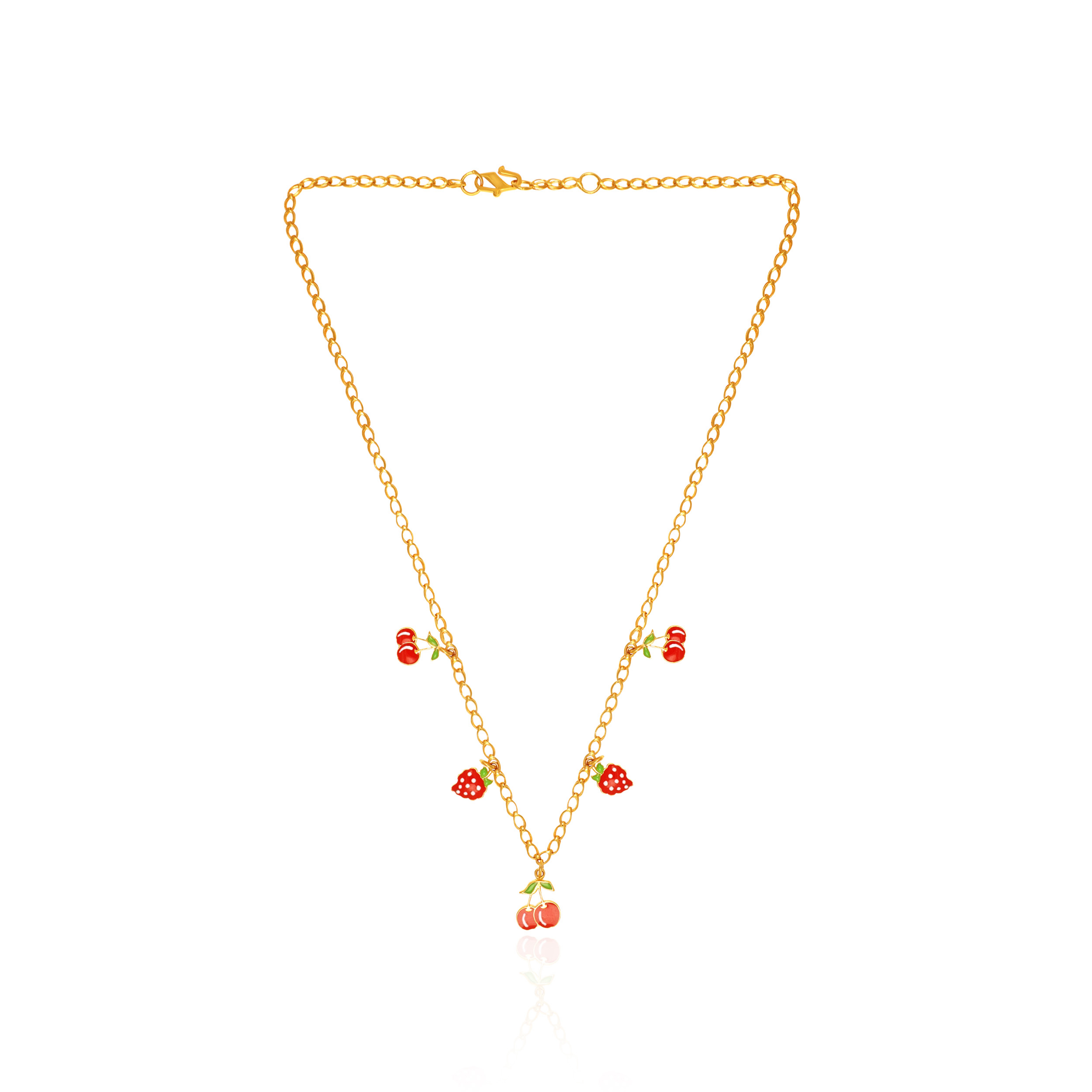 Cherry Charms Kid's Gold Chain Pendant - Senco Gold and Diamonds