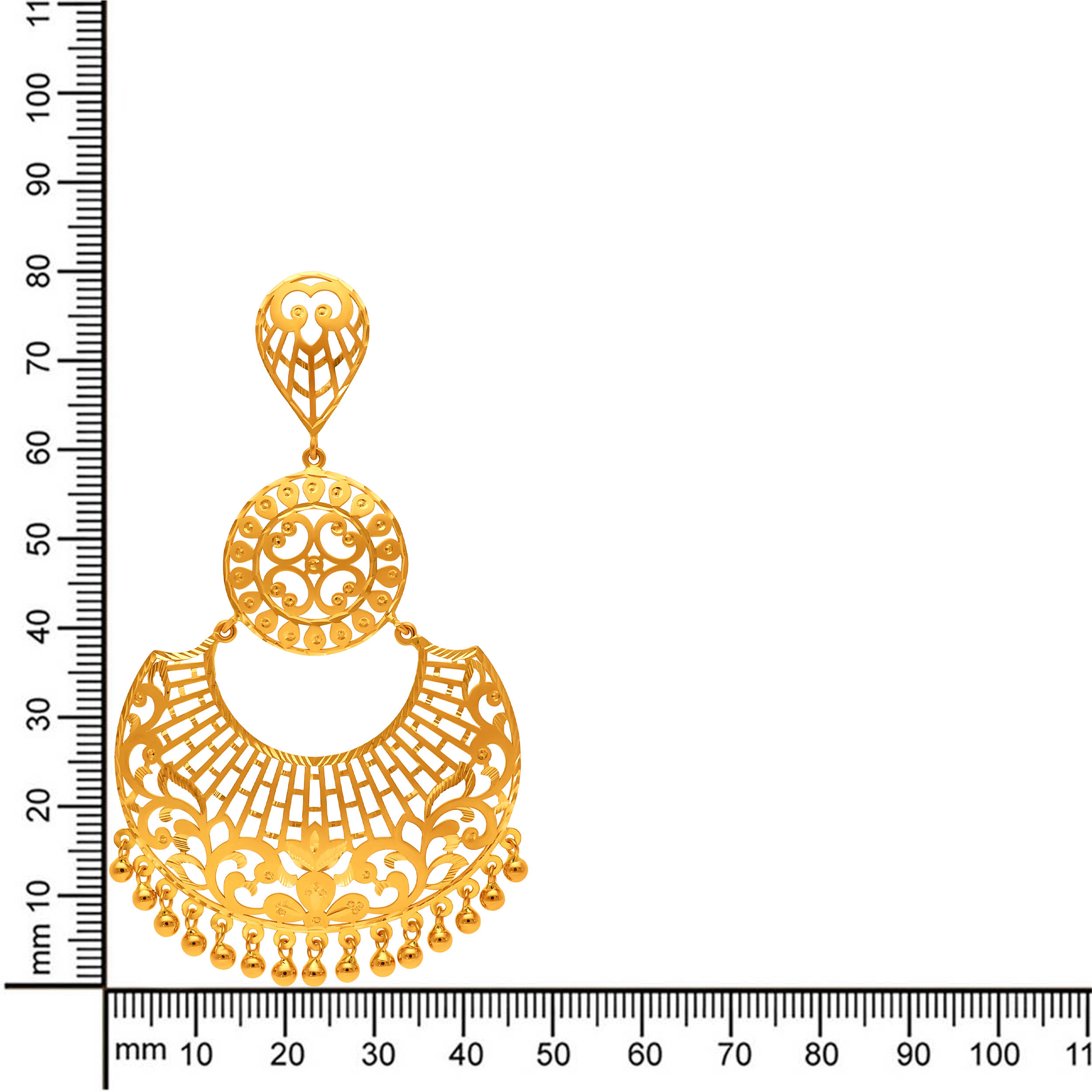 Imperial Poise Gold Chand Bali Earrings - Senco Gold and Diamonds