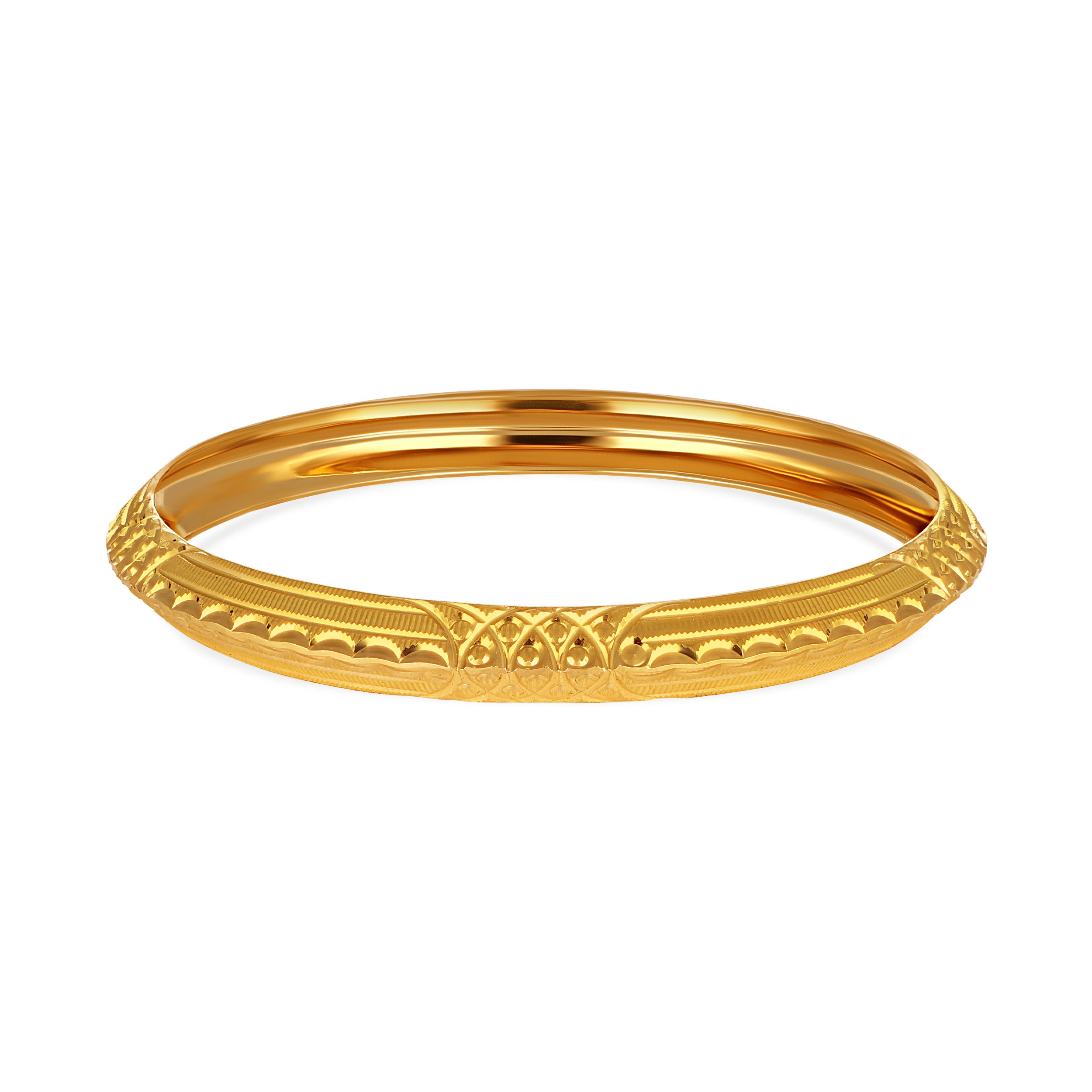 Heritage Etched Gold Bangle - Senco Gold and Diamonds