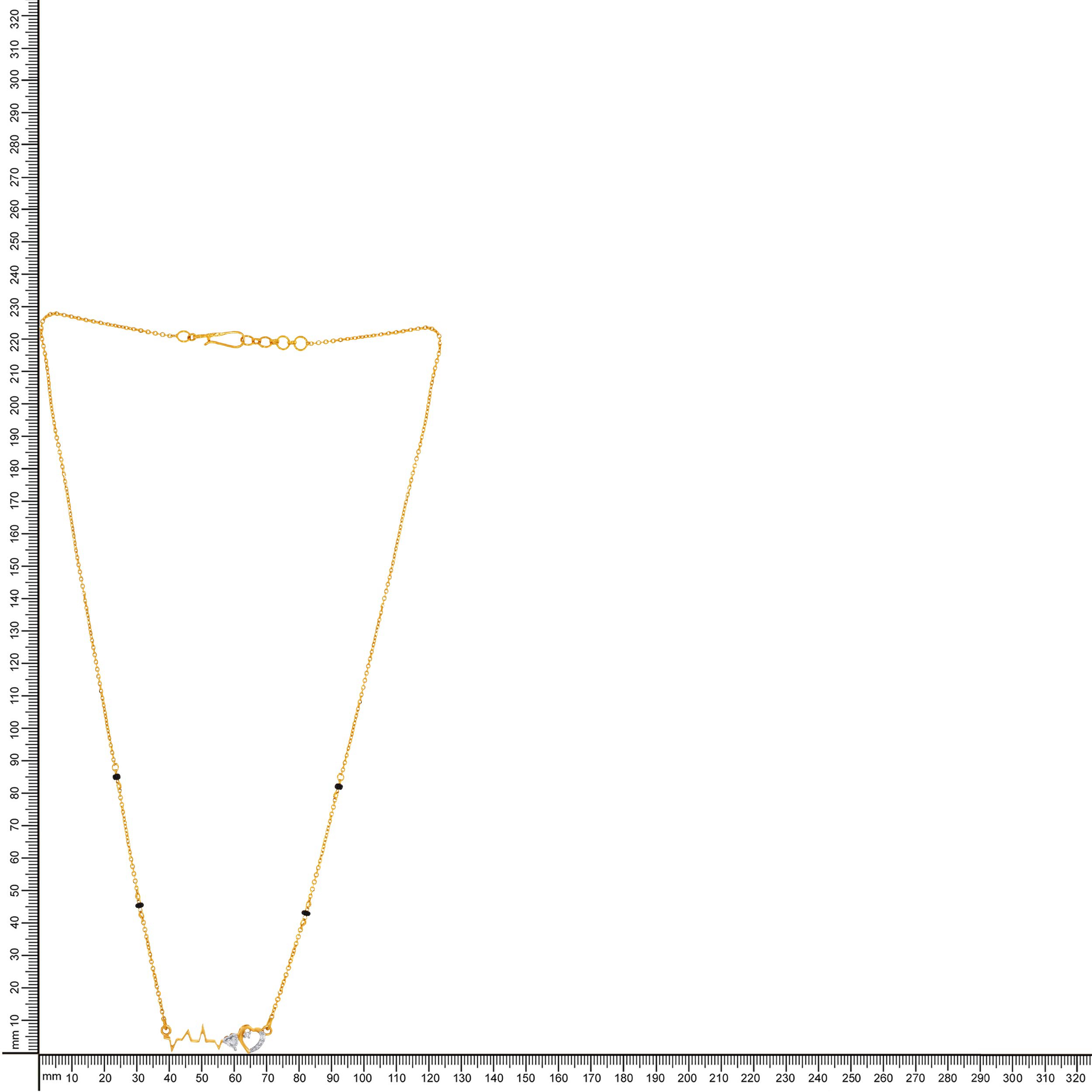Adorable Heartbeat Diamond Mangalsutra - Senco Gold and Diamonds