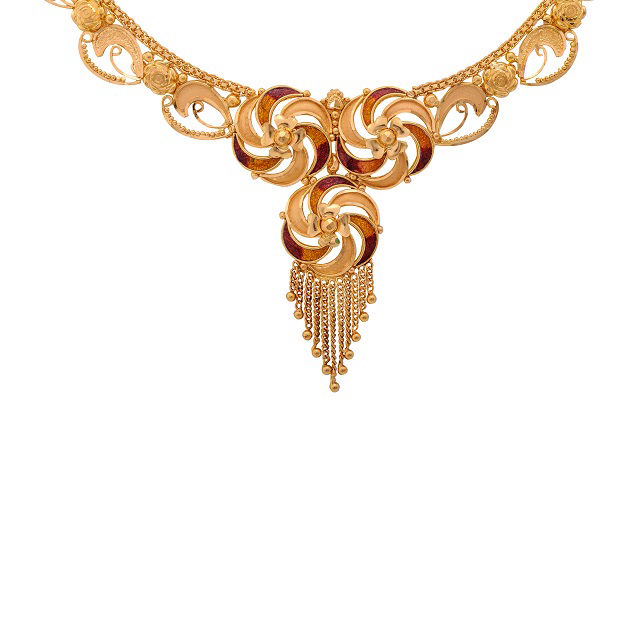 Floral Fancy Gold Necklace - Senco Gold and Diamonds