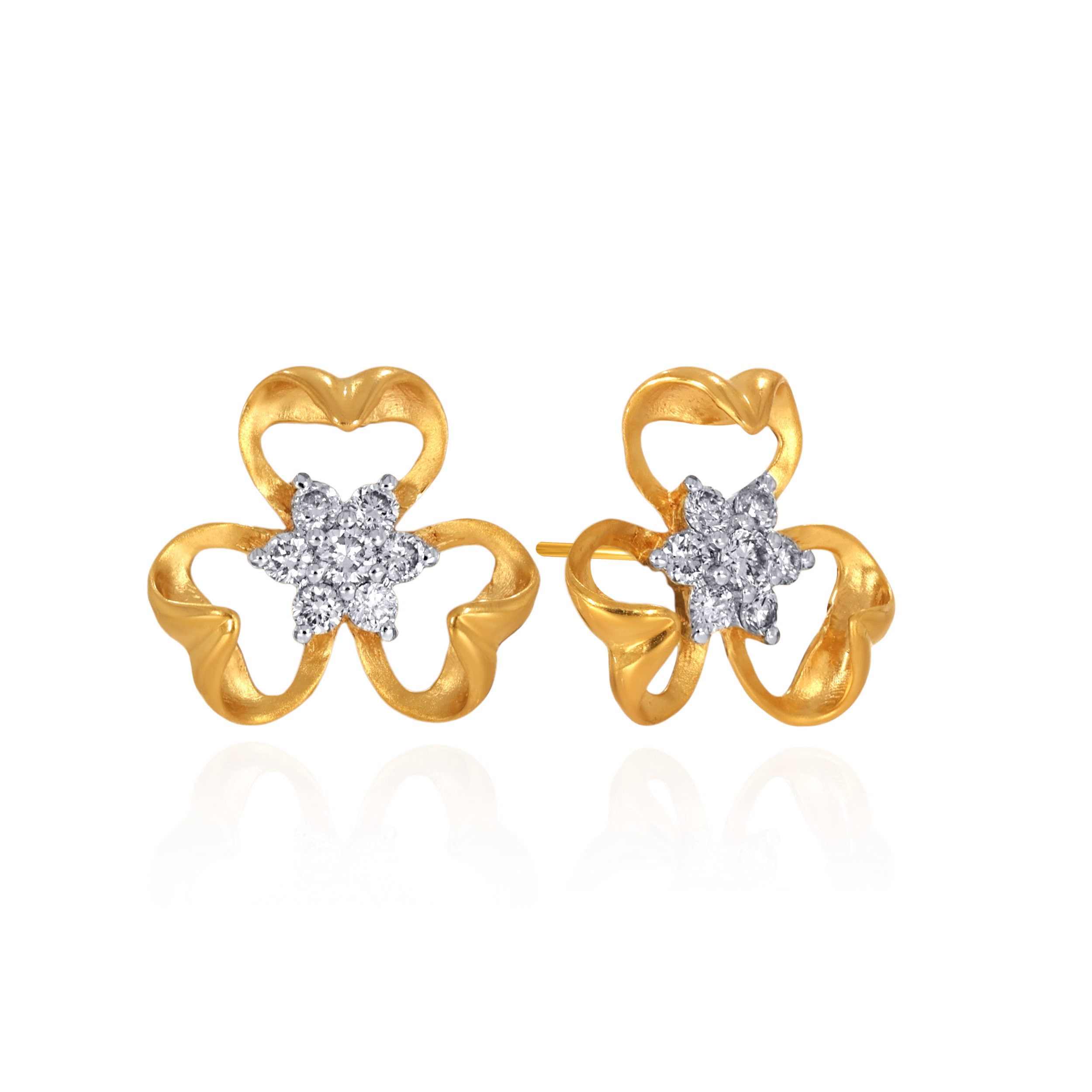 Clover Gleam Diamond Studs - Senco Gold and Diamonds