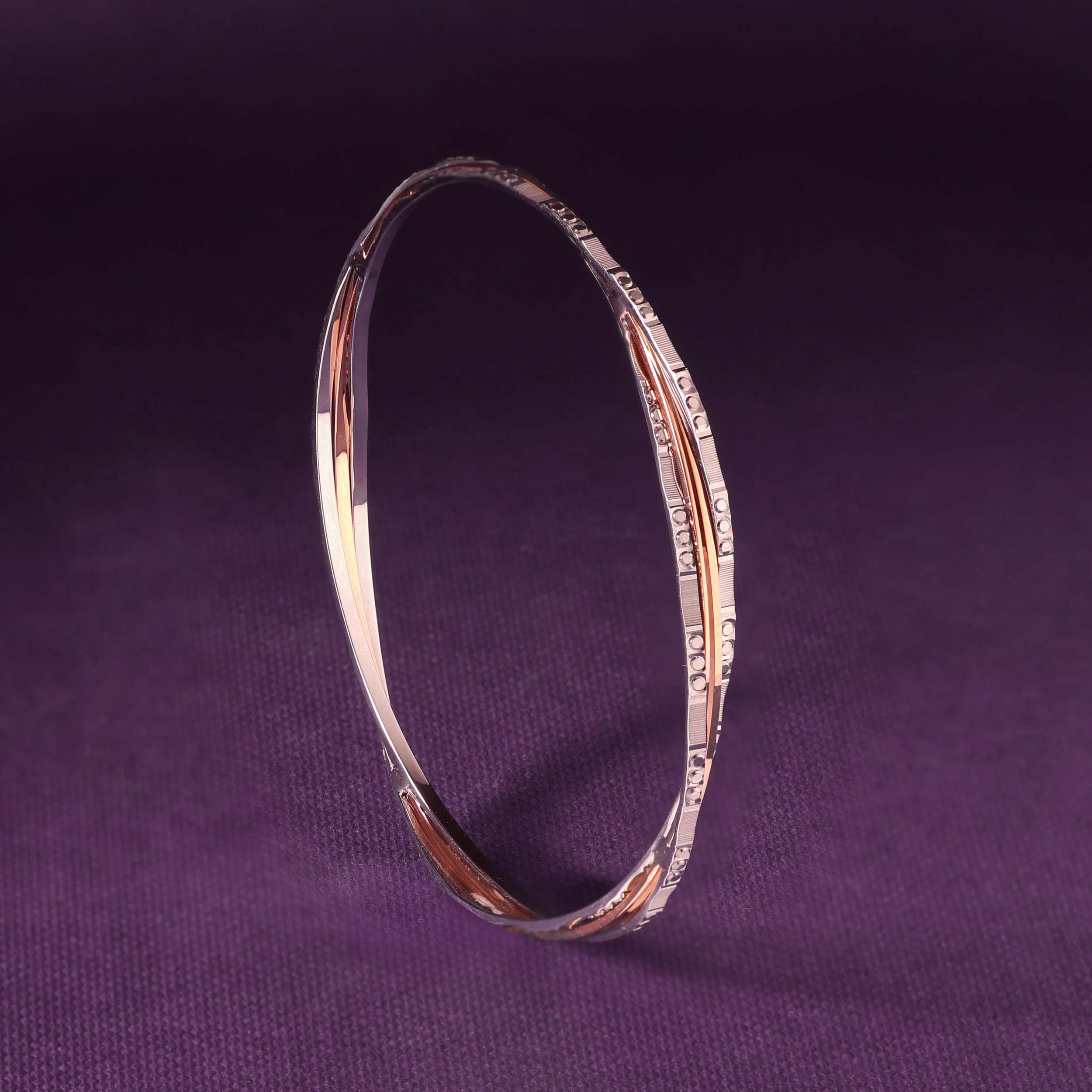 Trio Twirl Platinum Bangle - Senco Gold and Diamonds