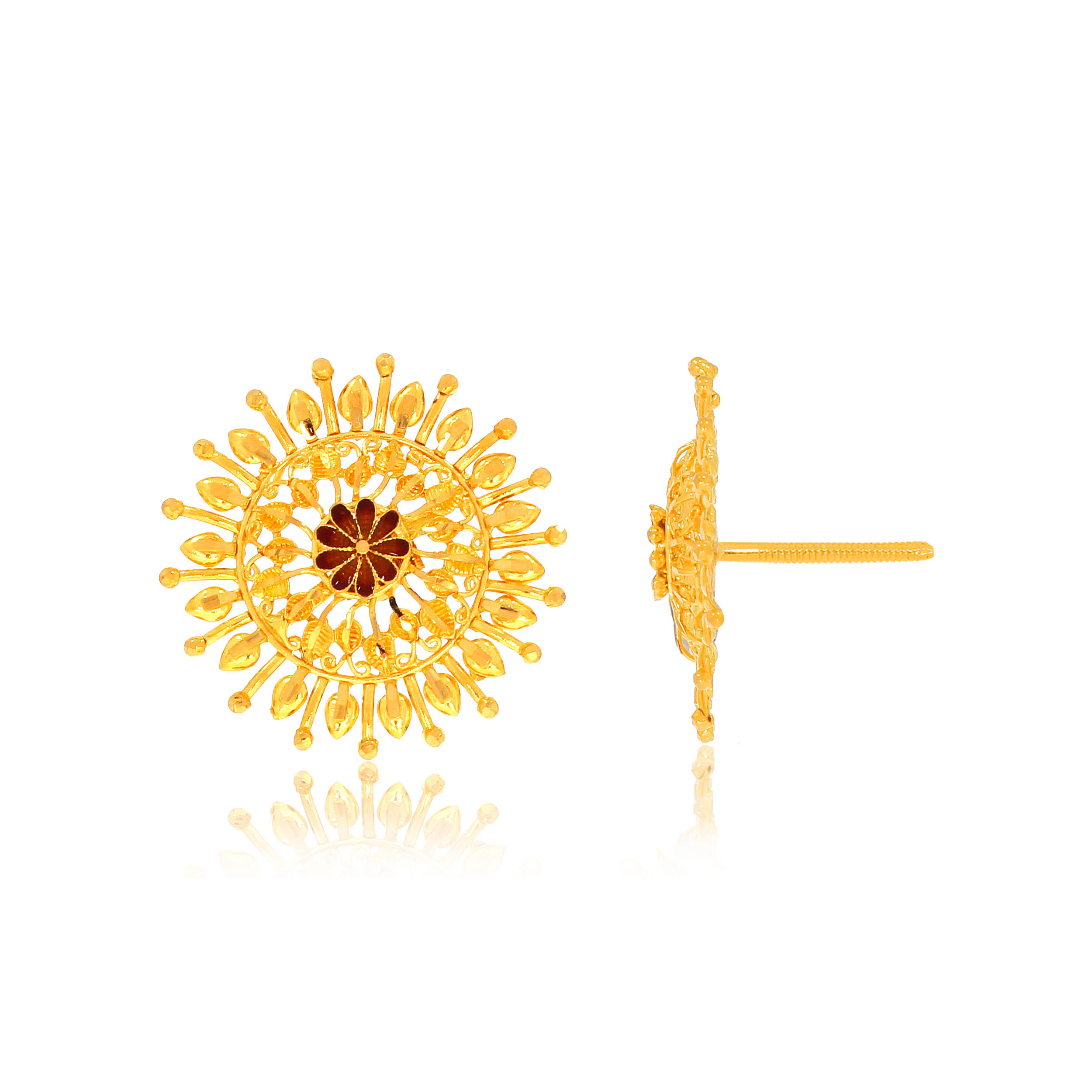Vibrant Sunrise Gold Studs - Senco Gold and Diamonds