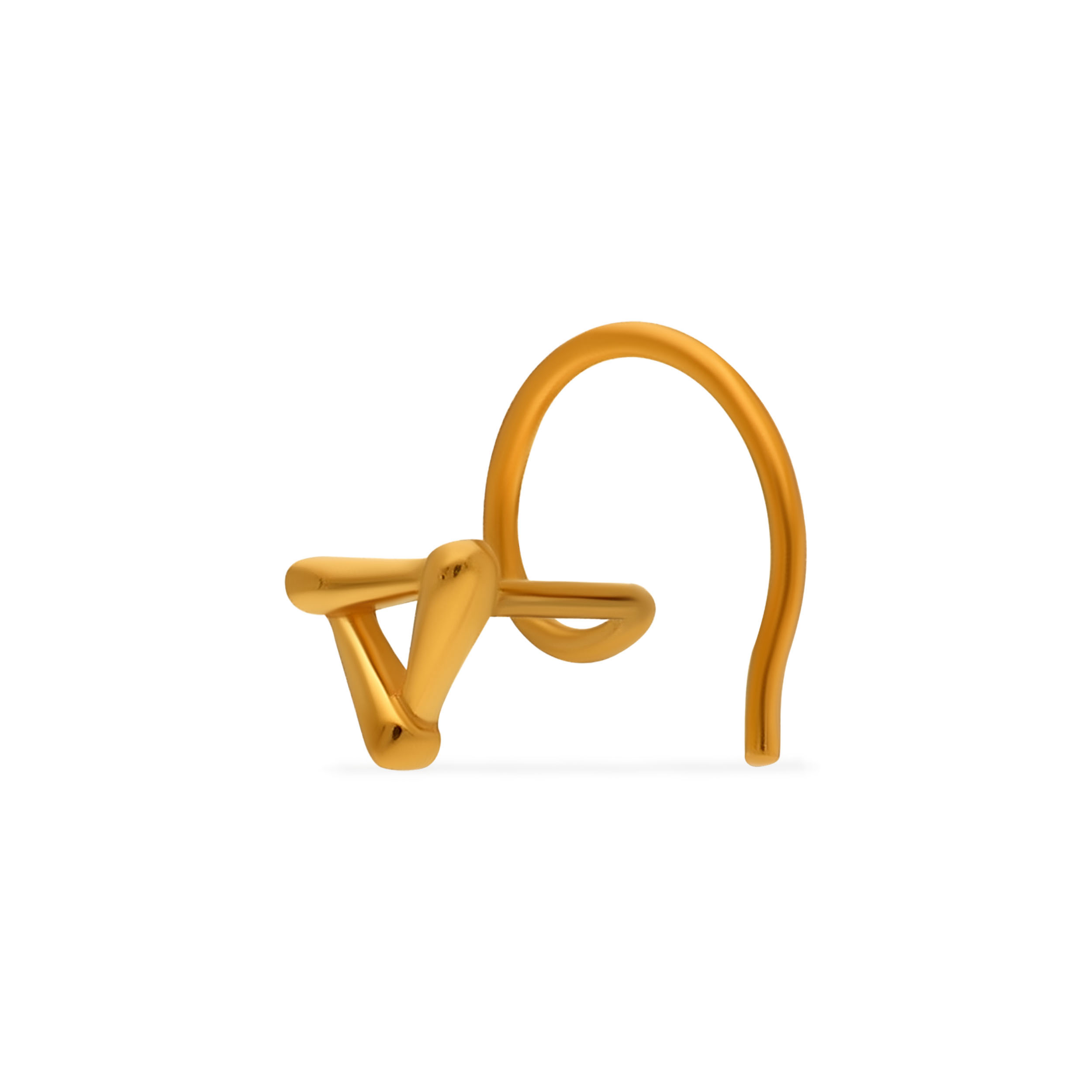 Artistic Triangle Gold Nose Pin - Senco Gold and Diamonds