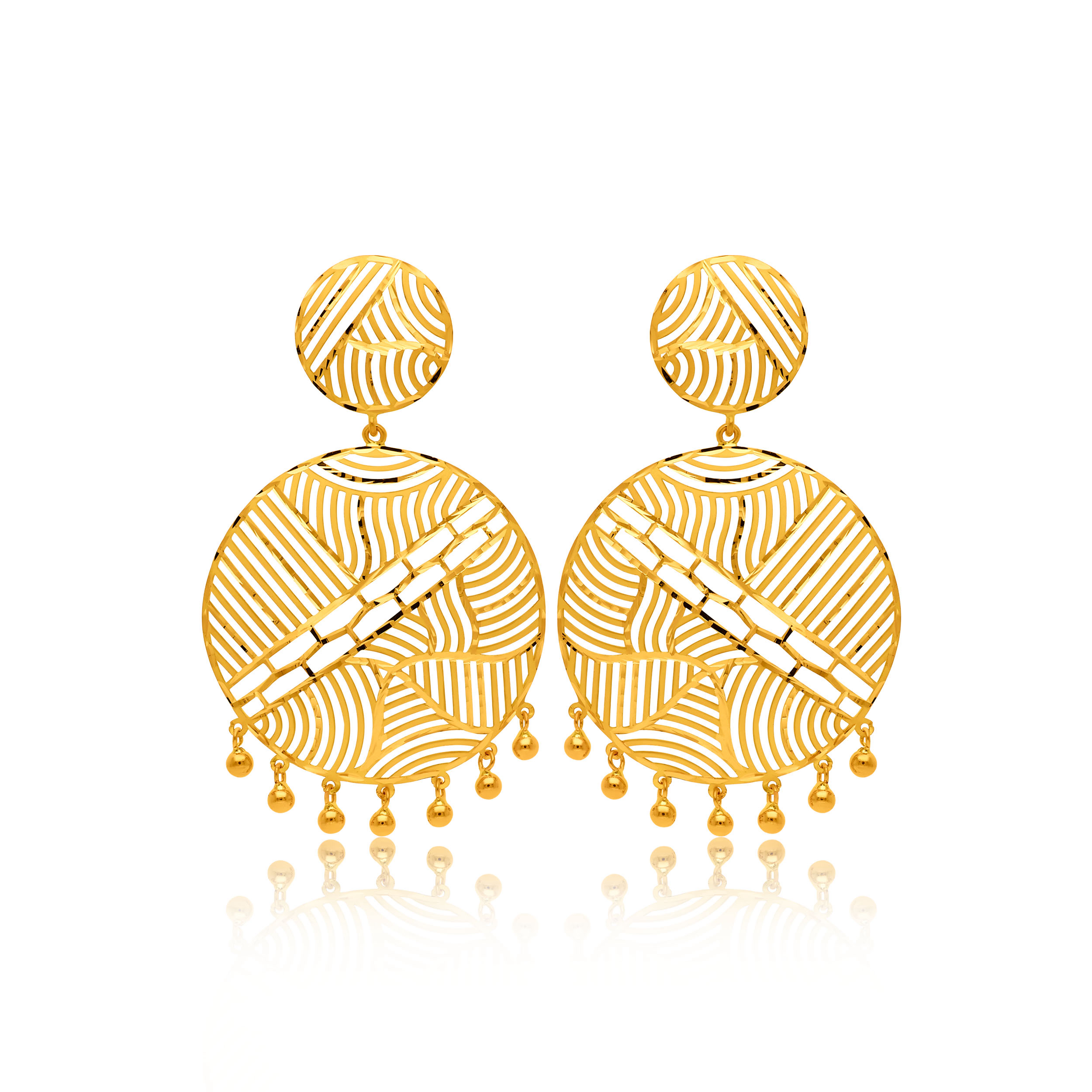 22K Yellow Gold Danglers Earrings-GP-SAD0005092 - Senco Gold and Diamonds