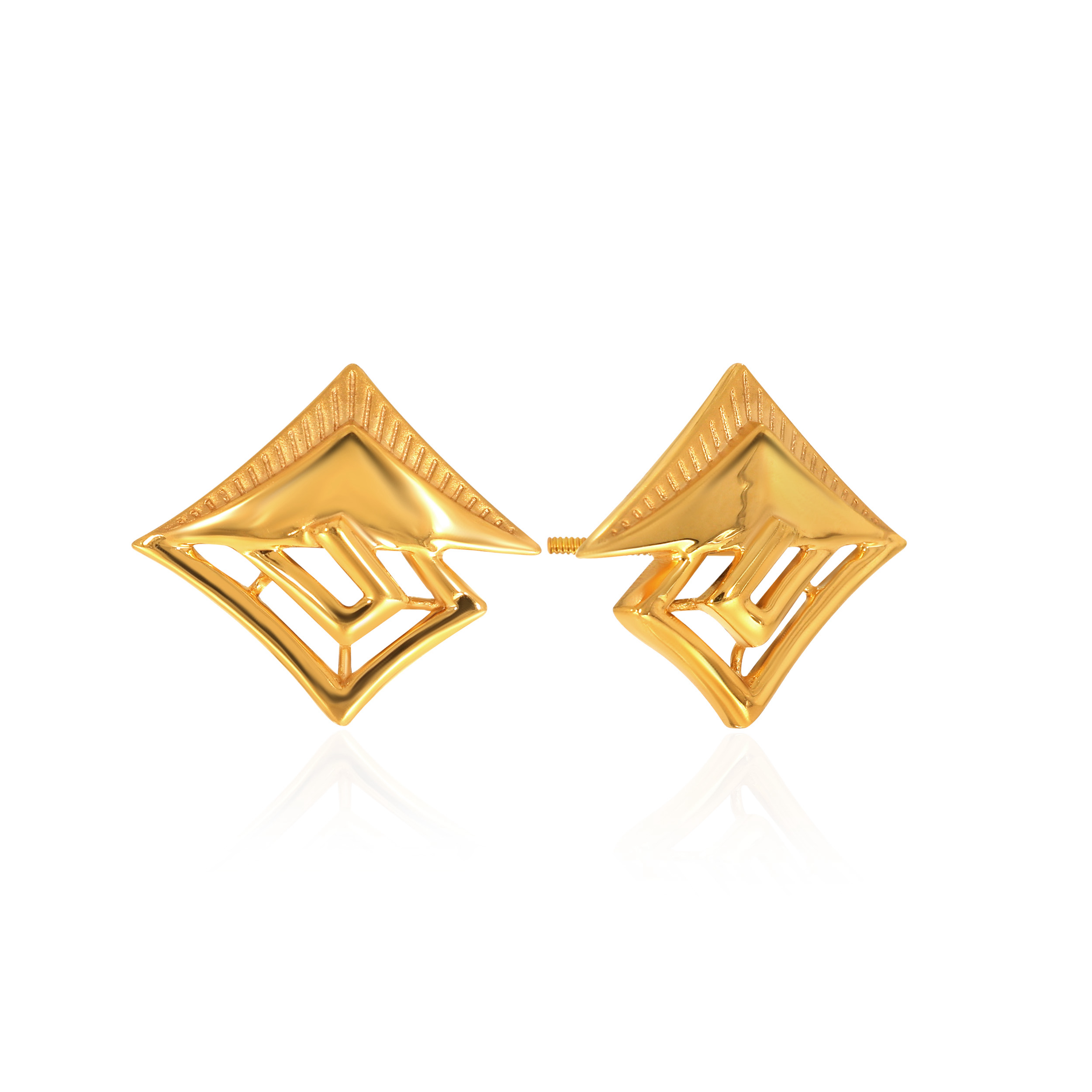 Contemporary Expressions Gold Studs - Senco Gold and Diamonds
