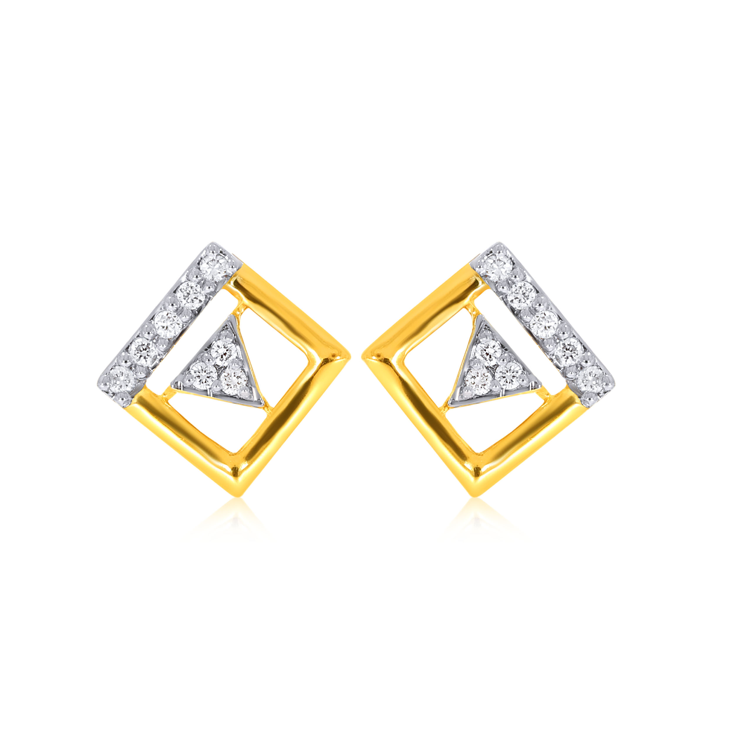 Triangular Treasure Diamond Studs - Senco Gold and Diamonds