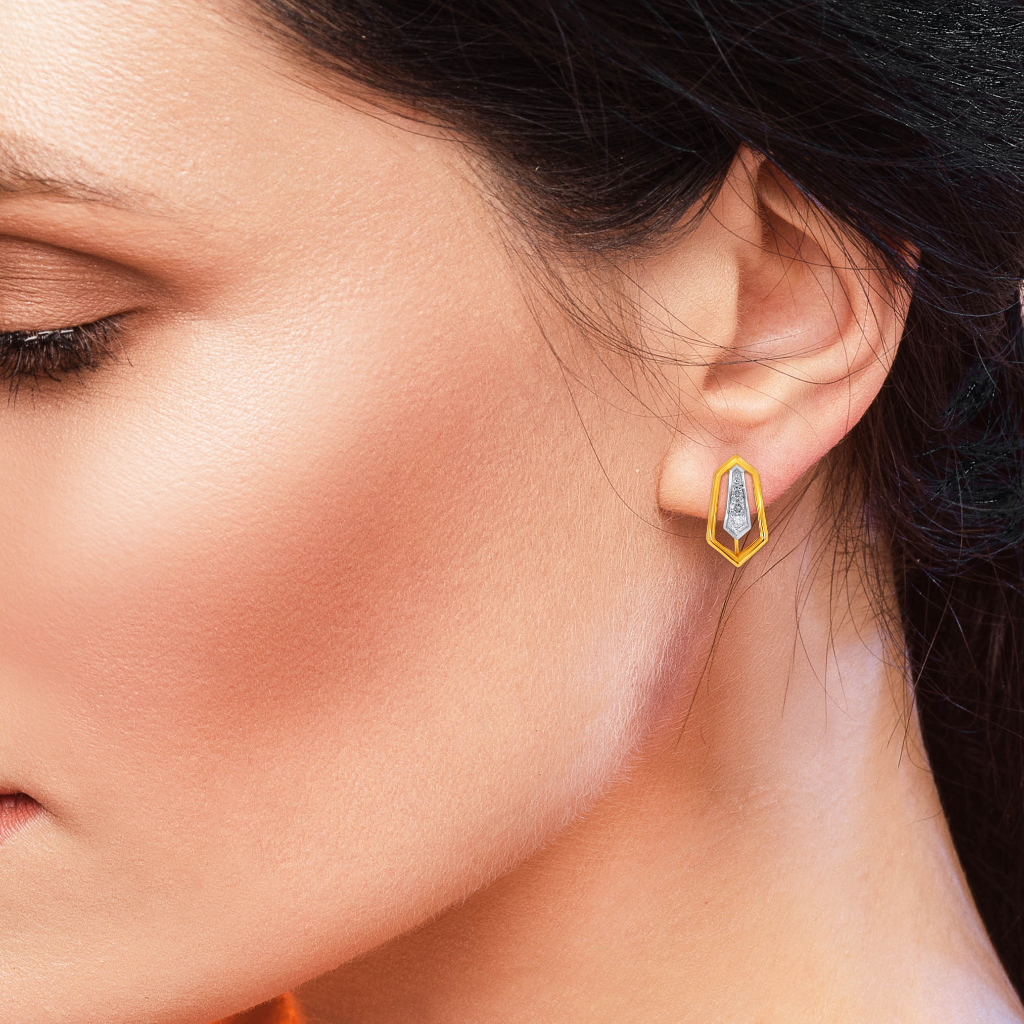 Linear Glow Diamond Studs - Senco Gold and Diamonds