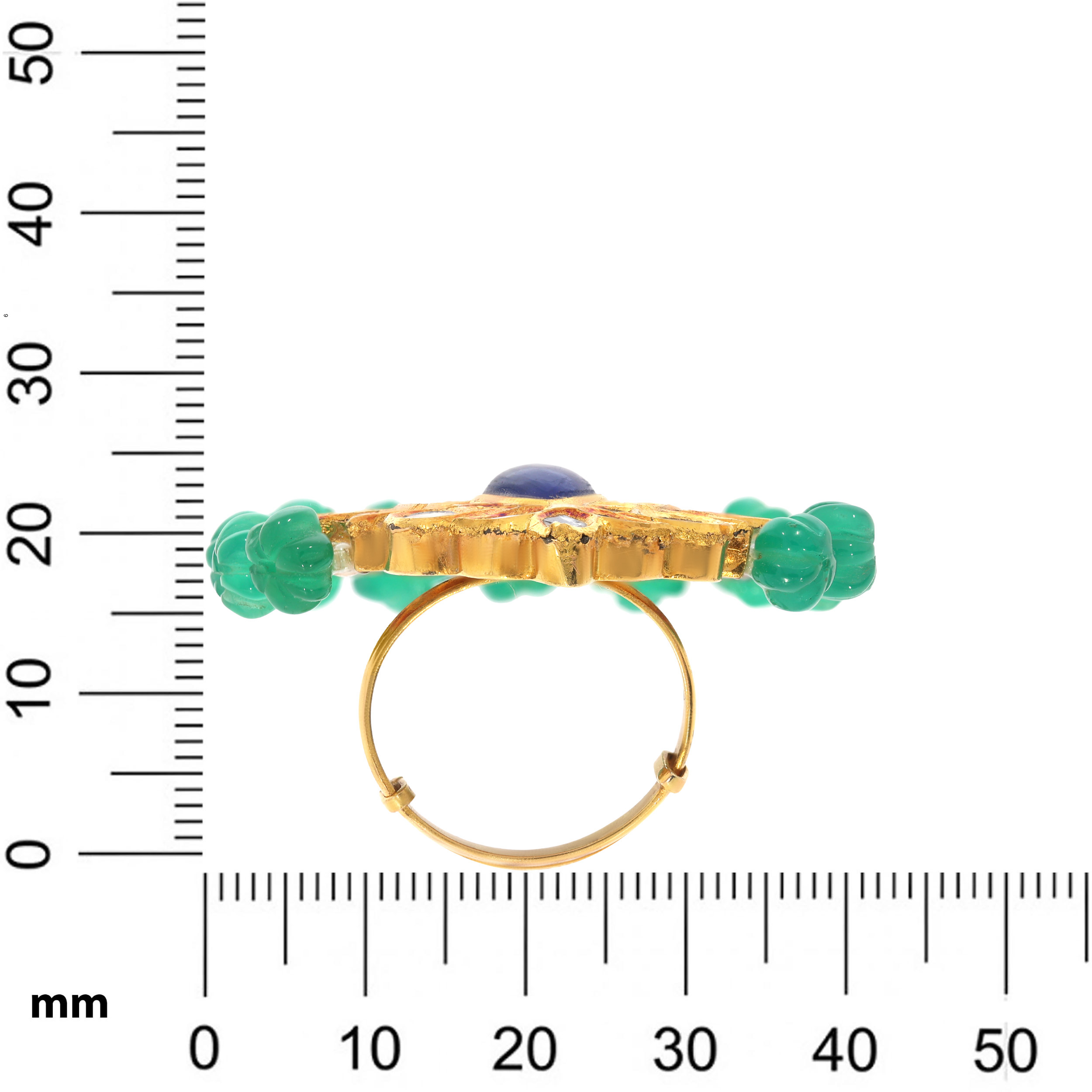 18K Yellow Gold Polki Kundan Ring-DLR-D000707557 - Senco Gold and Diamonds