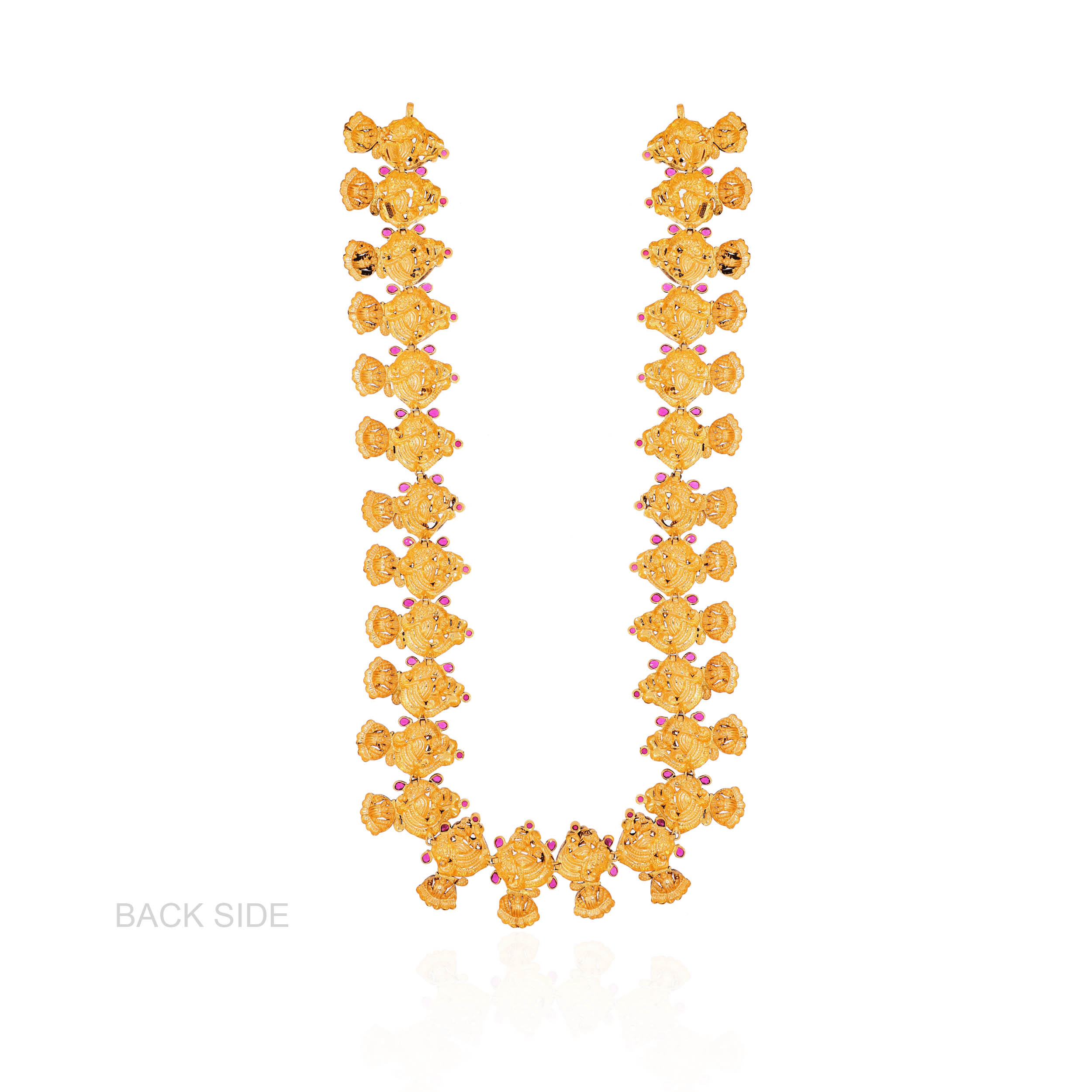 Ornate Peacocks Antique Gold Long Necklace - Senco Gold and Diamonds