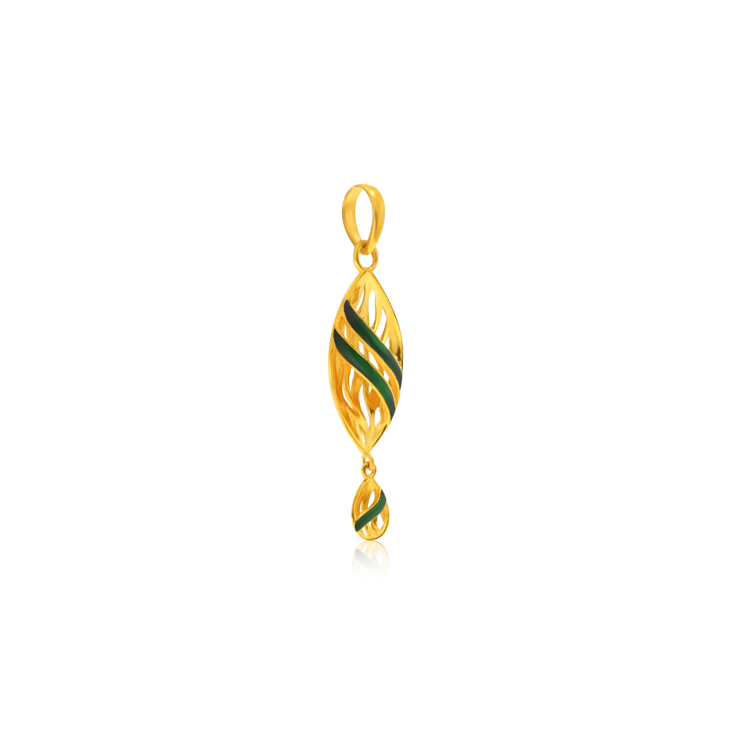 Fiery Leaf Gold Pendant - Senco Gold and Diamonds