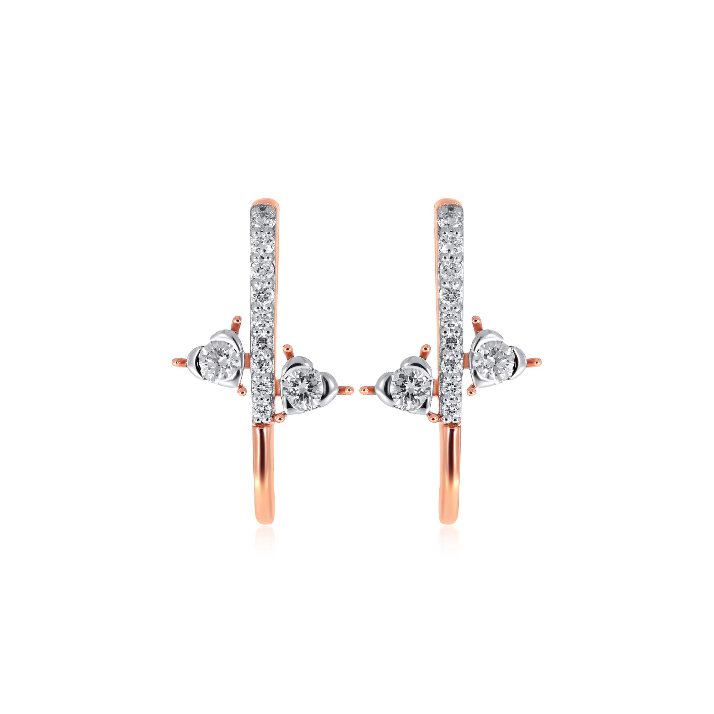 Loving Duo Diamond Hoop Earrings - Senco Gold and Diamonds
