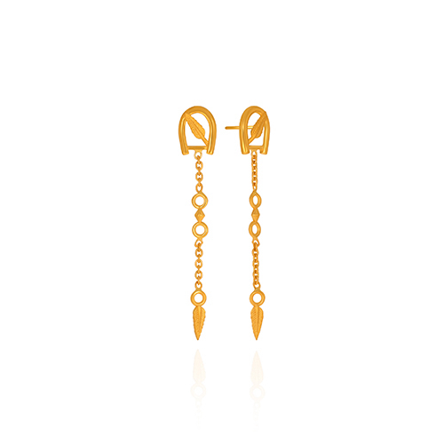 Festive Leaftrail Gold Earrings - Senco Gold and Diamonds