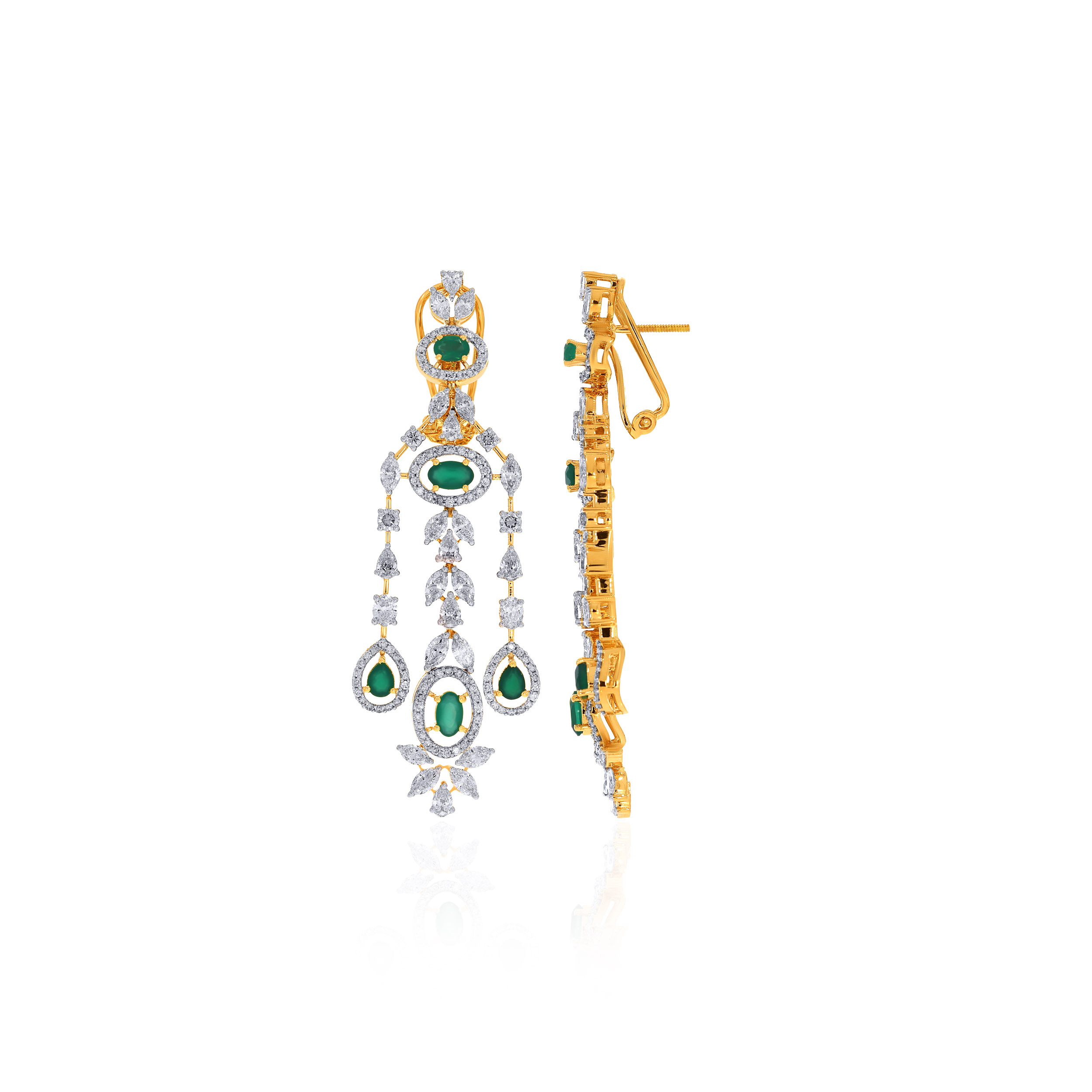 14K Yellow Gold Diamond Earrings-DTGN-D000786232 - Senco Gold and Diamonds