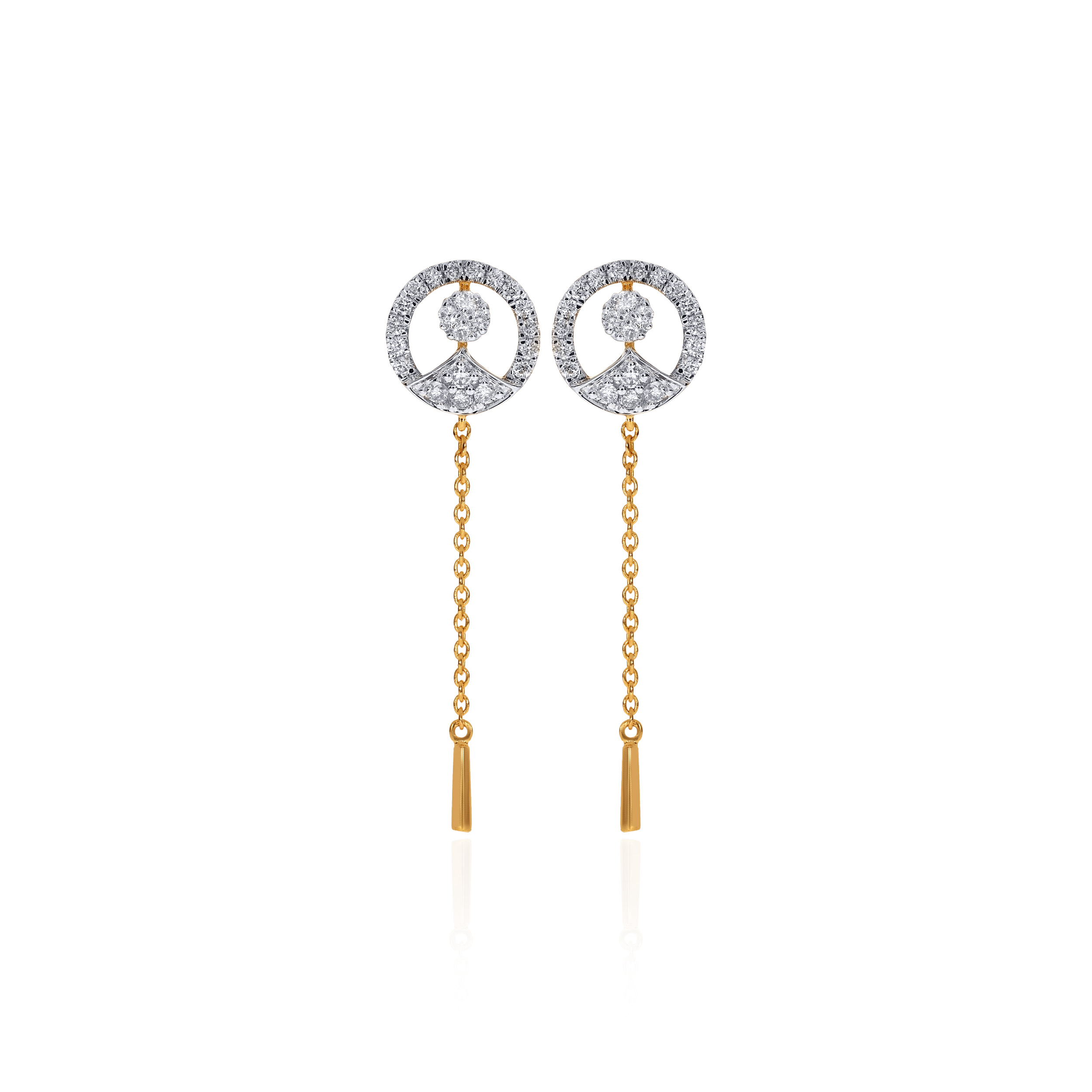 14K Yellow Gold Diamond Drop Earrings-DT-D000749753 - Senco Gold and Diamonds
