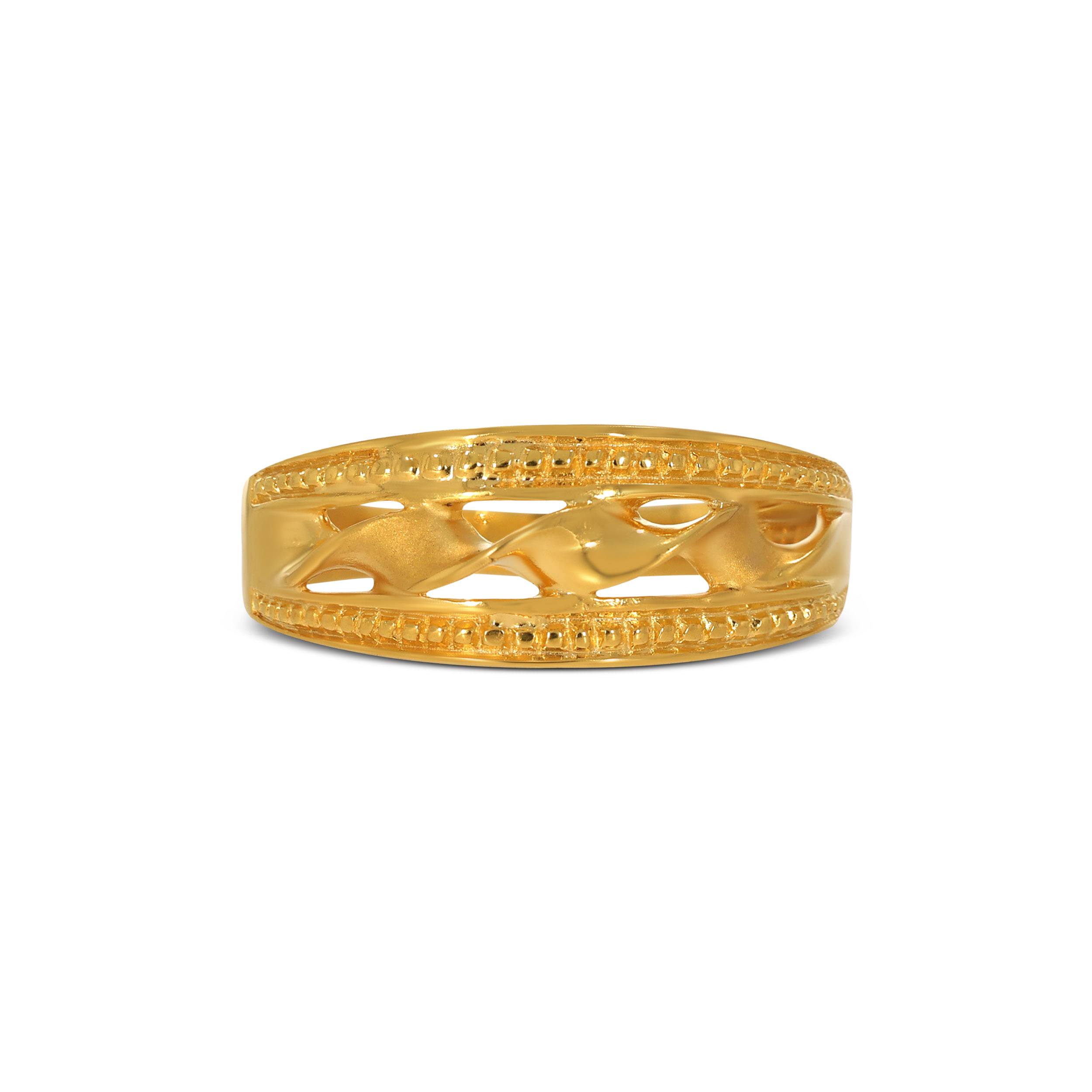 Artistic Swirl Cut-Out Gold Ring - Senco Gold and Diamonds