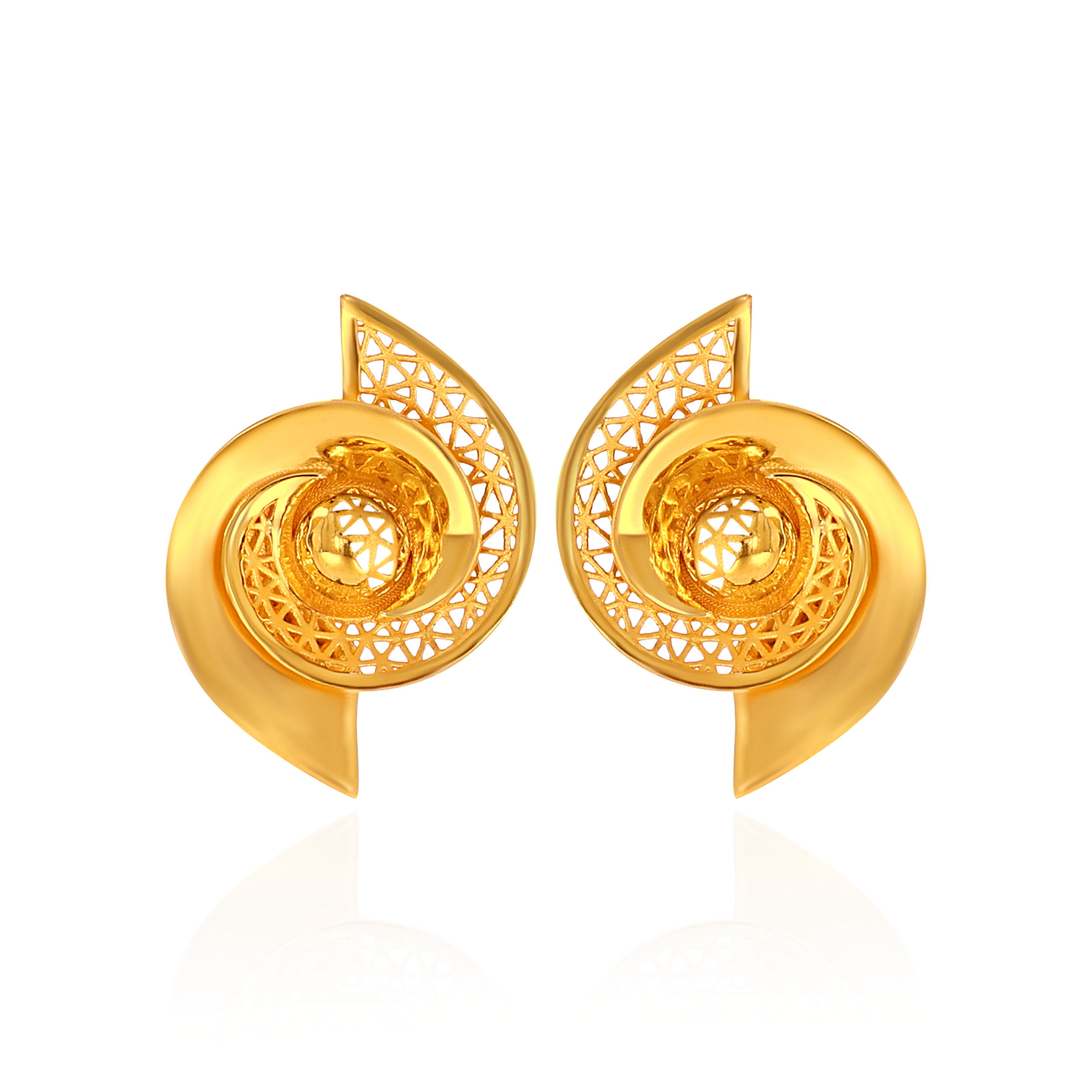 Whimsical Swirls Gold Studs - Senco Gold and Diamonds
