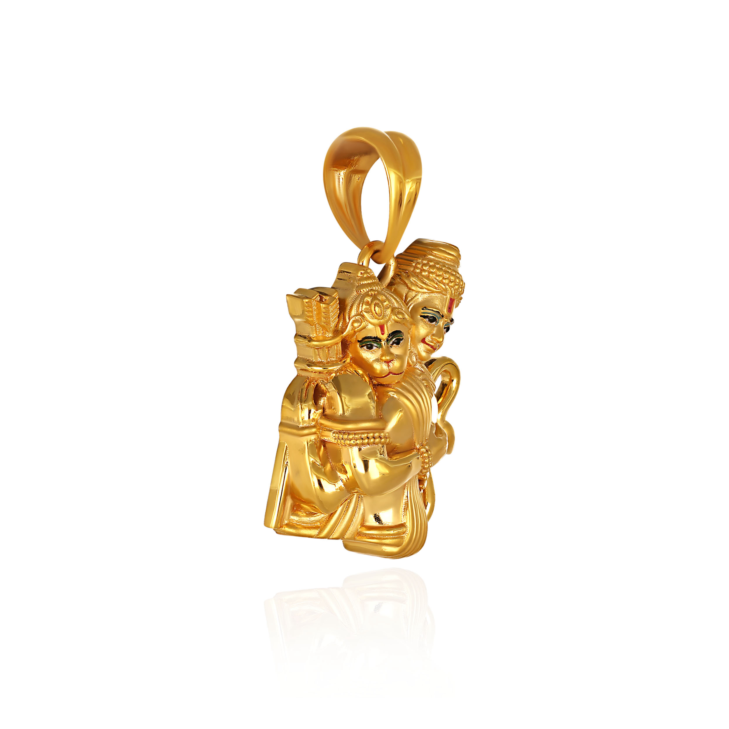 Rama–Hanuman Reverence Gold Pendant - Senco Gold and Diamonds