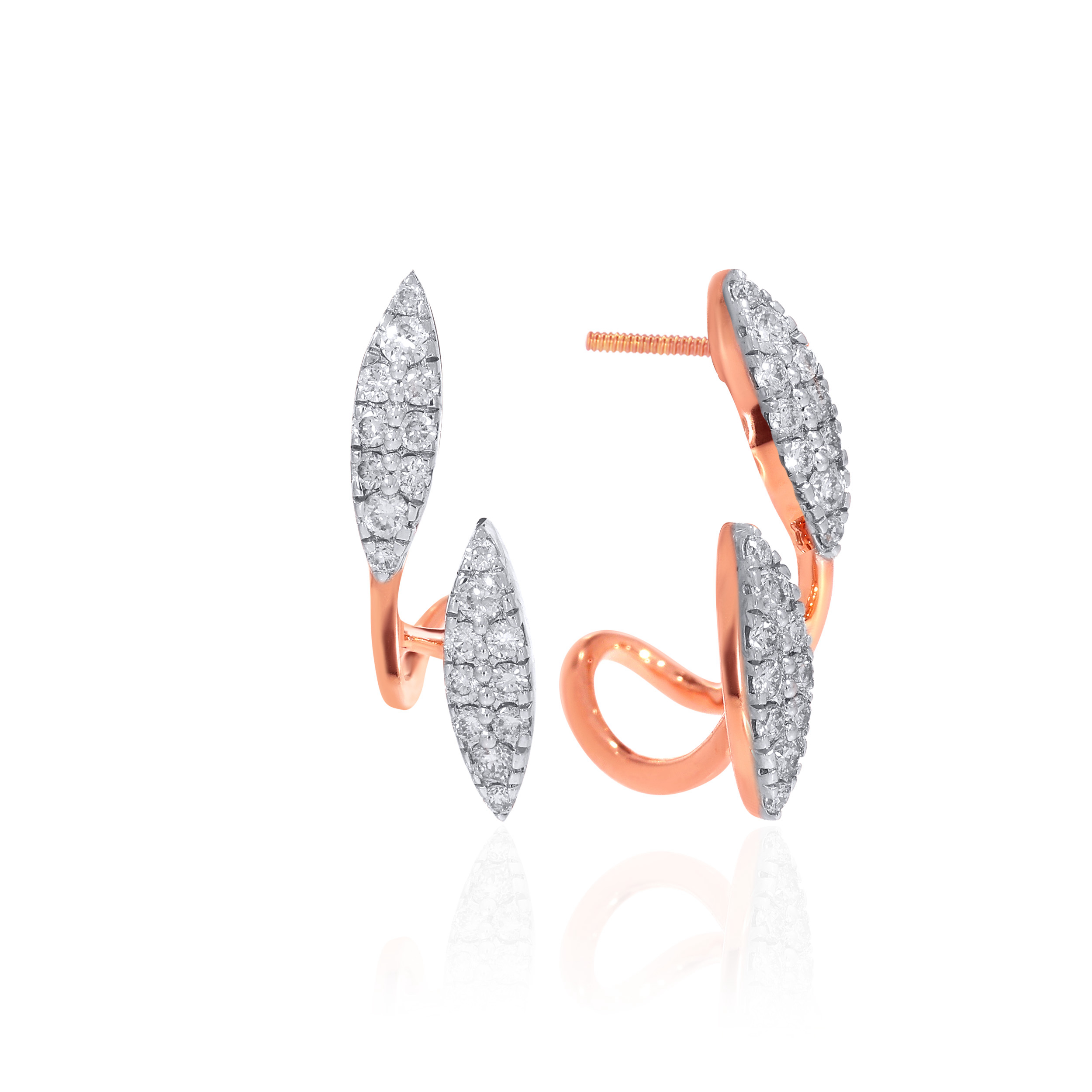 14K Rose Gold Diamond Hoops DT-D000735420 - Senco Gold and Diamonds
