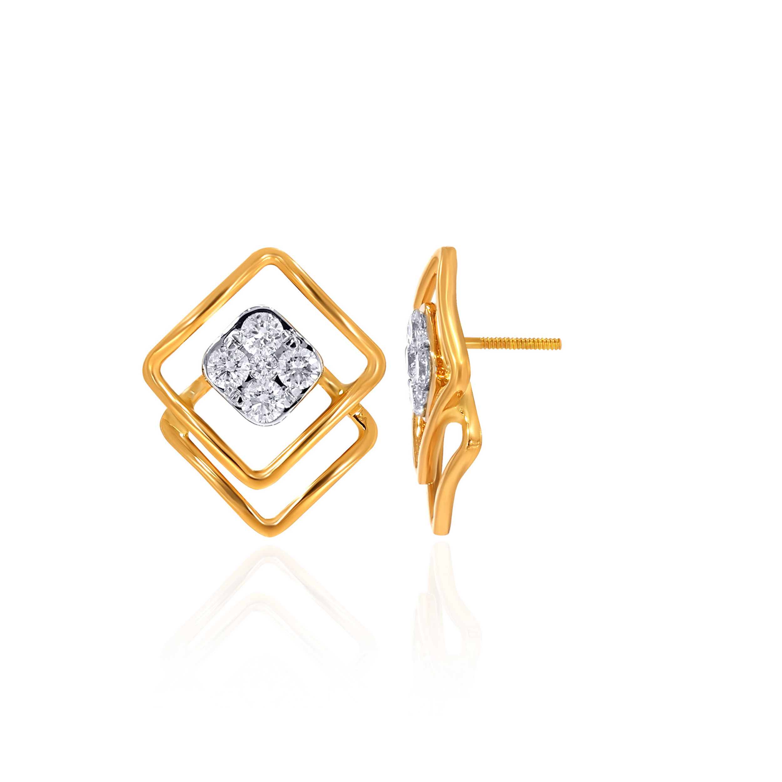 Symmetry Of Glow Diamond Studs - Senco Gold and Diamonds