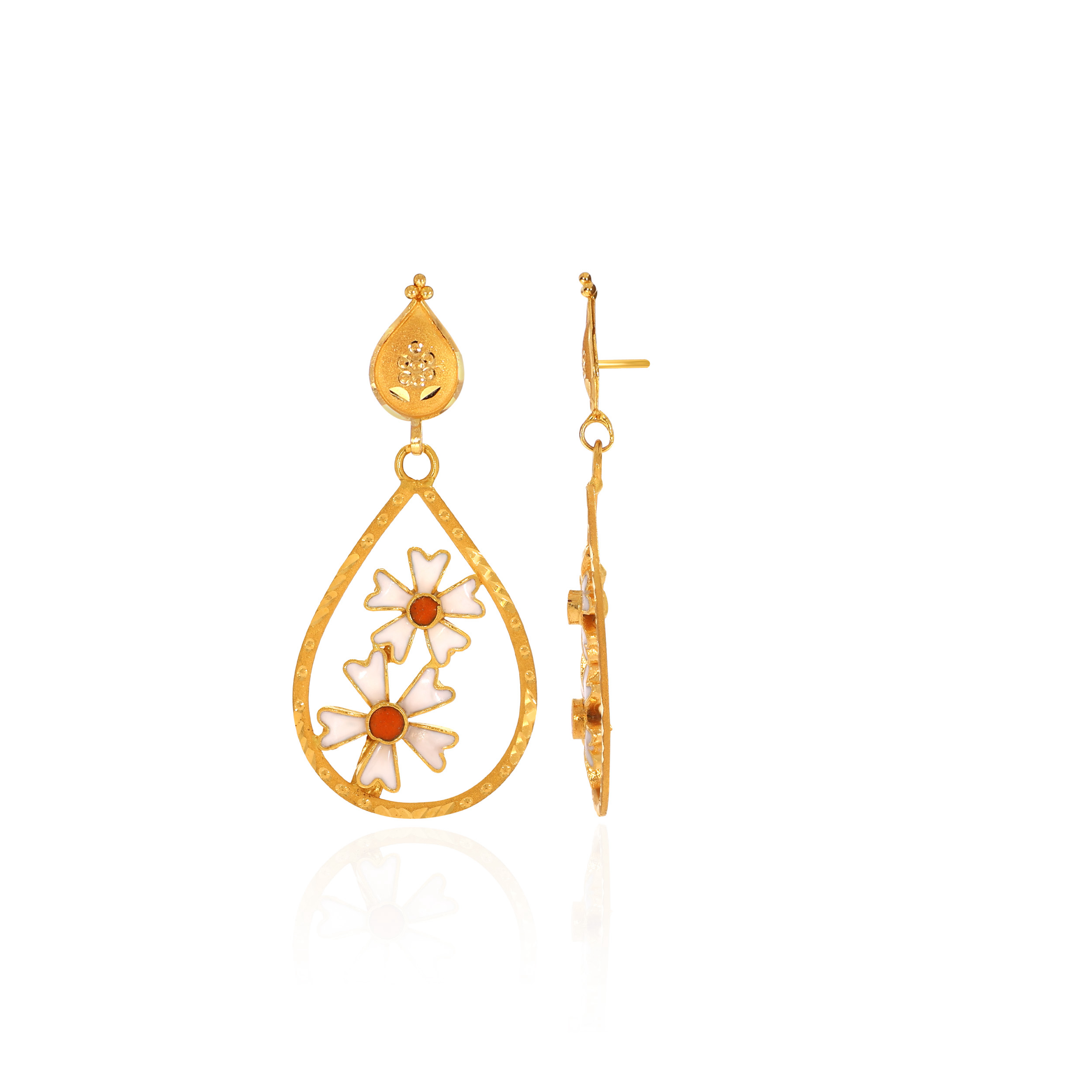 22K Yellow Gold Drop Earrings-GP-D000782701 - Senco Gold and Diamonds