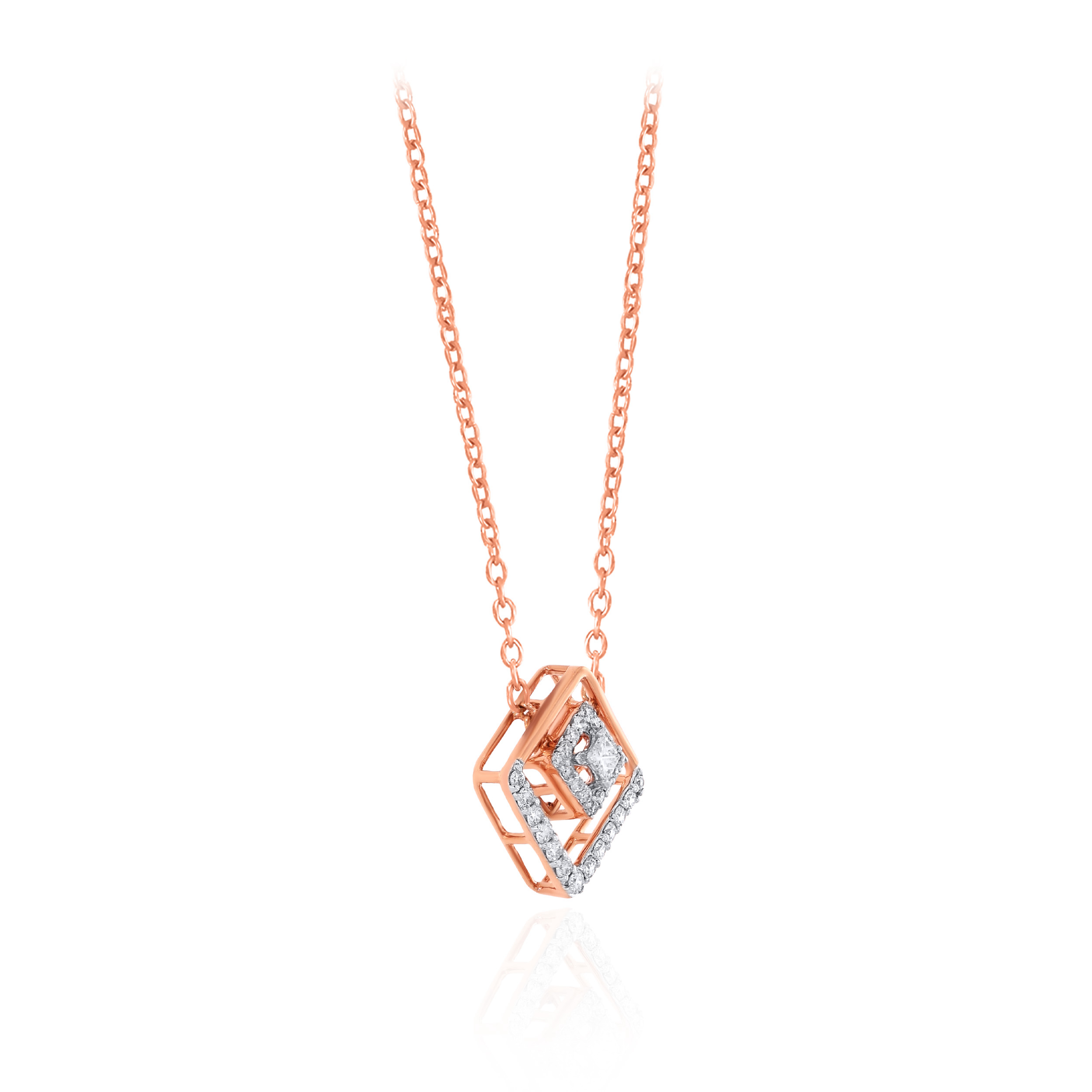 Princess Embrace Diamond Chain Pendant - Senco Gold and Diamonds