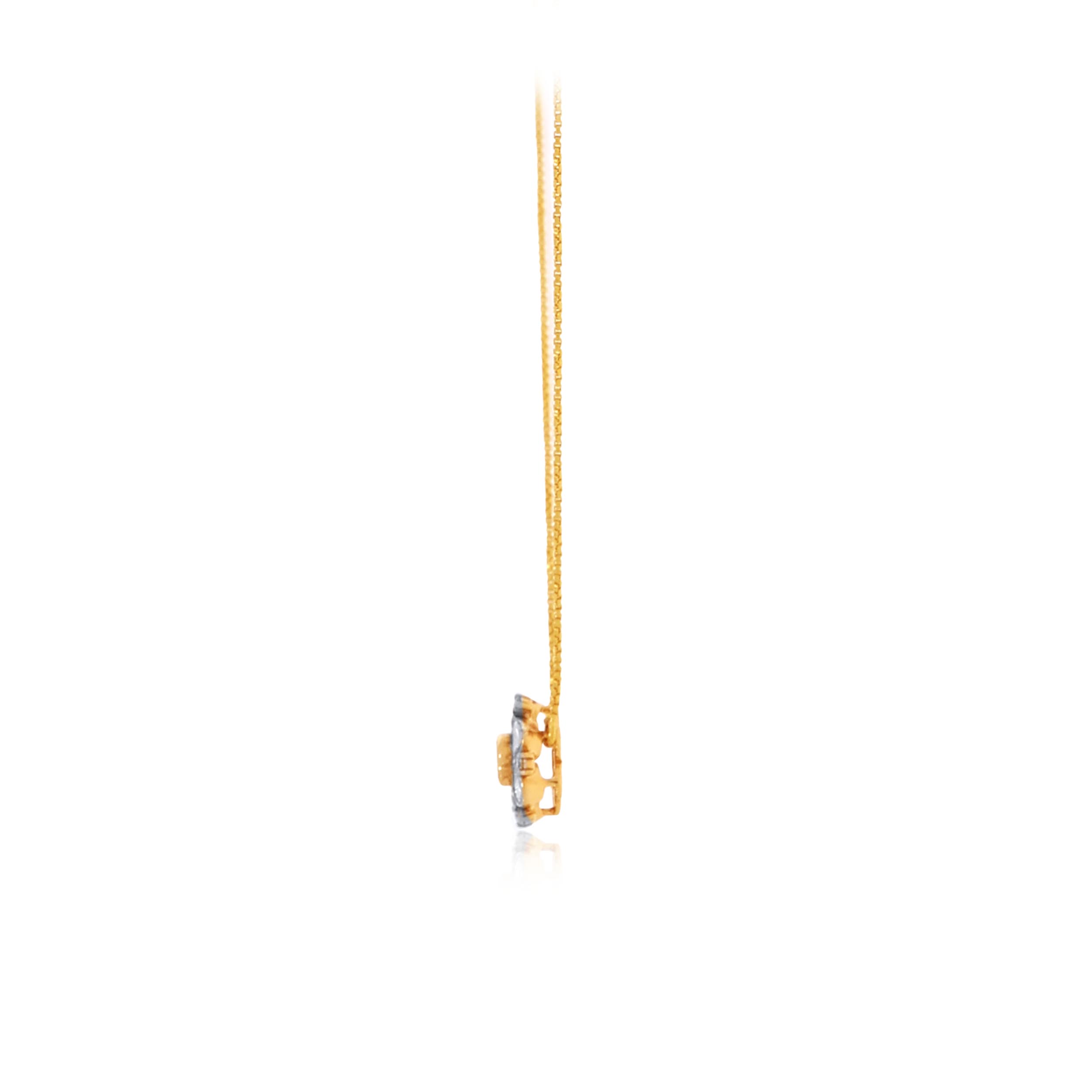 Abstract Bloom Polki Diamond Chain Pendant - Senco Gold and Diamonds