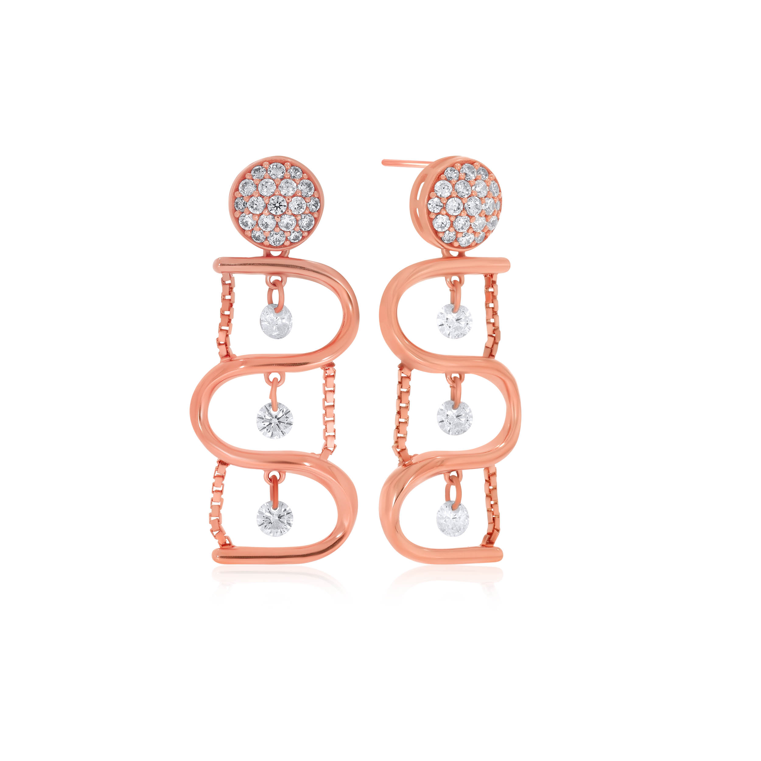 Twist and Turns Gold Drop Earrings - Senco Gold and Diamonds