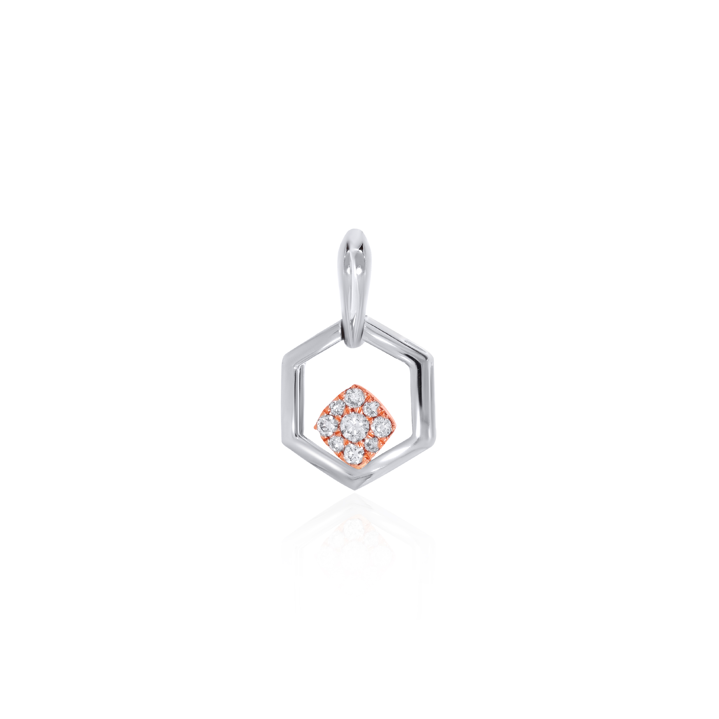 Geometric Reflection Platinum Diamond Pendant - Senco Gold and Diamonds