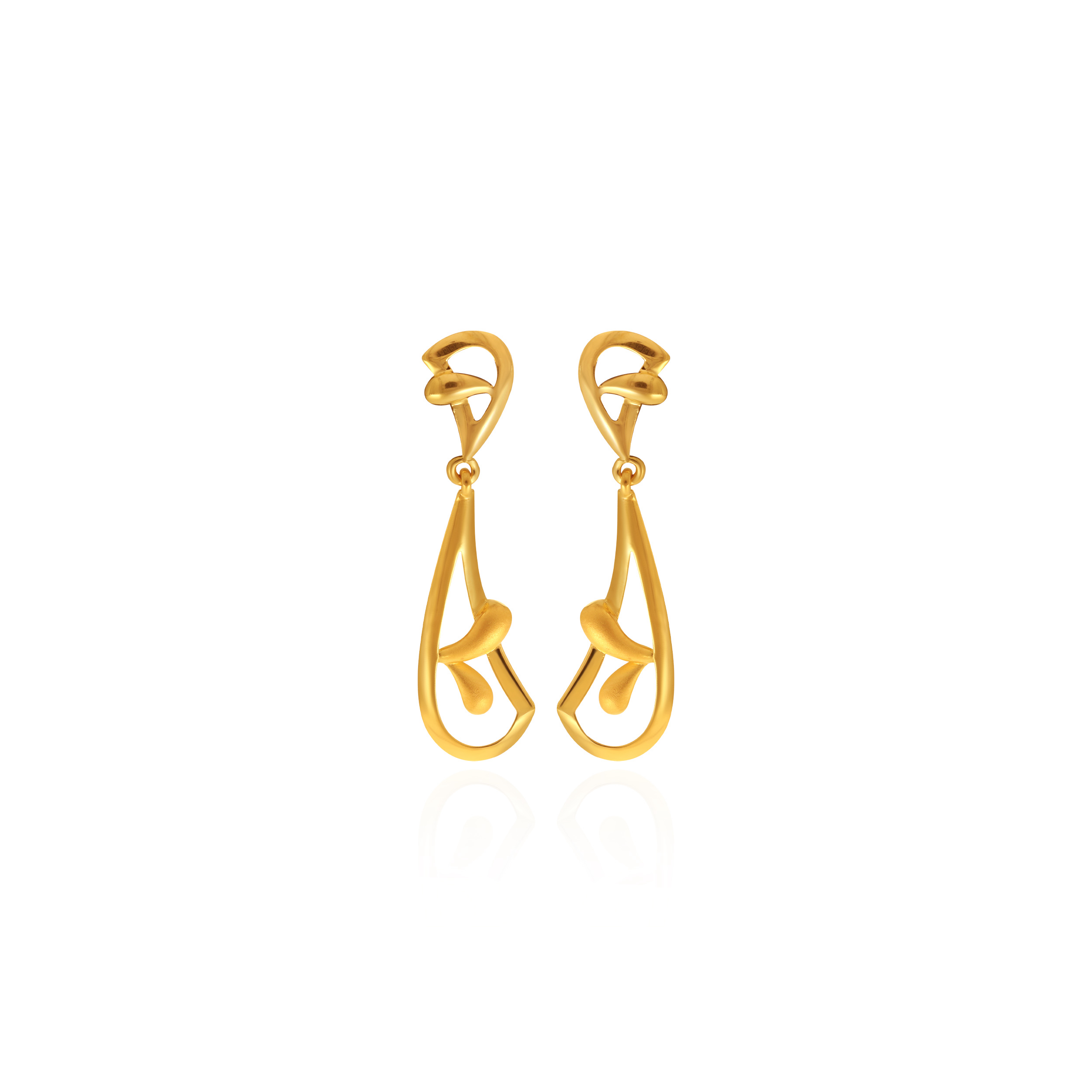 Sleek Adornment Gold Drop Earrings - Senco Gold and Diamonds