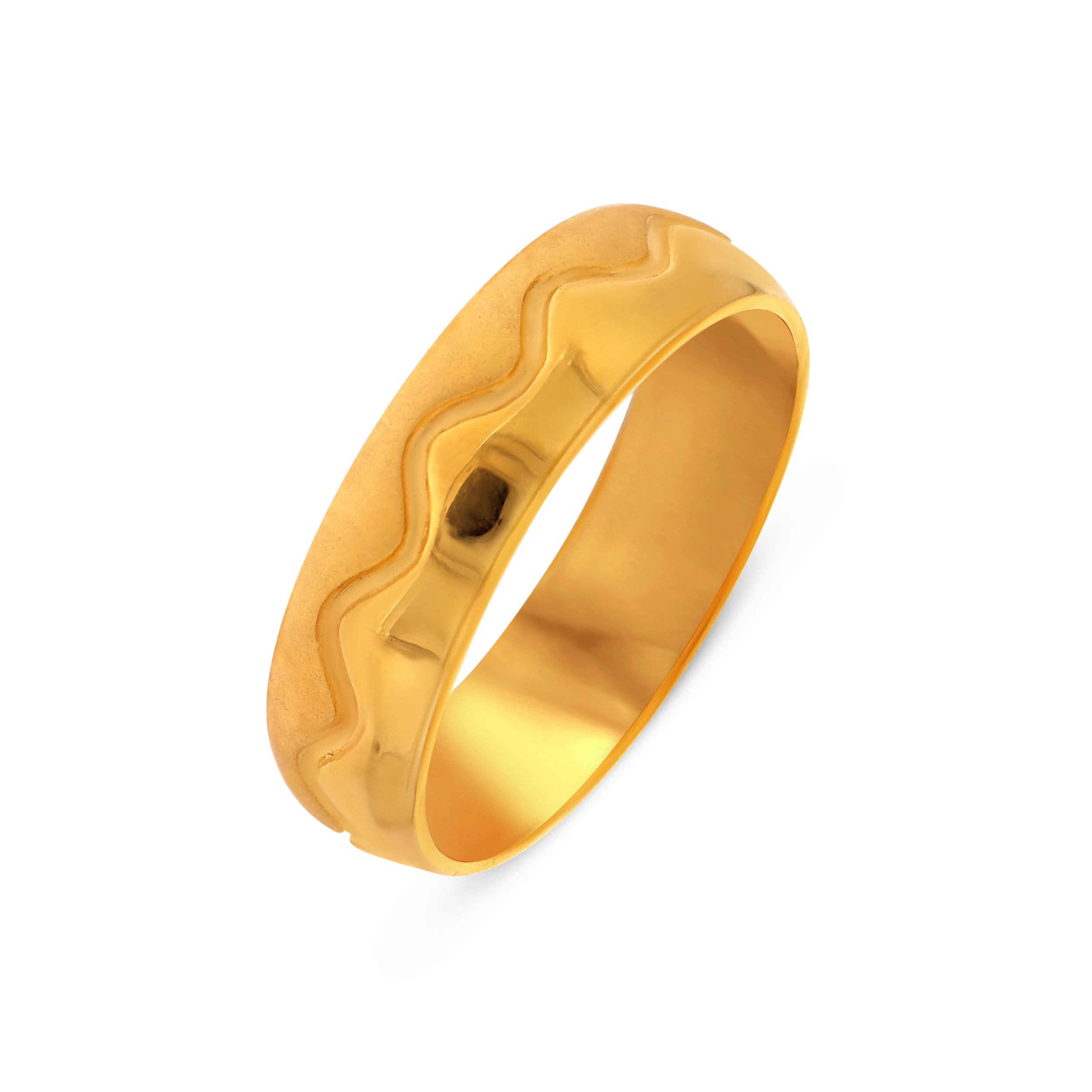 Dual Waves Men Gold Ring - Senco Gold and Diamonds