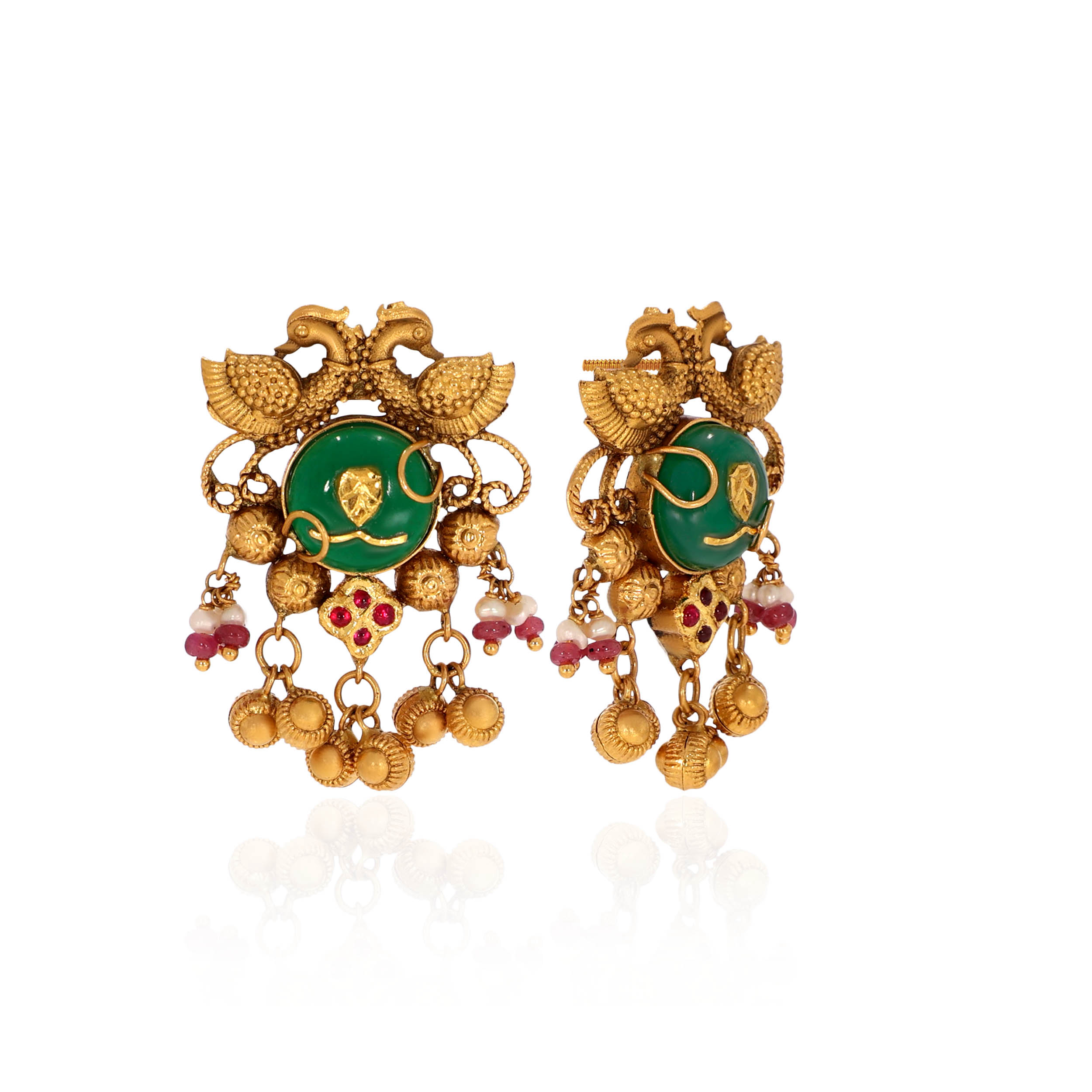 22K Yellow Gold Kundan Earrings-GPGN-D000788476 - Senco Gold and Diamonds