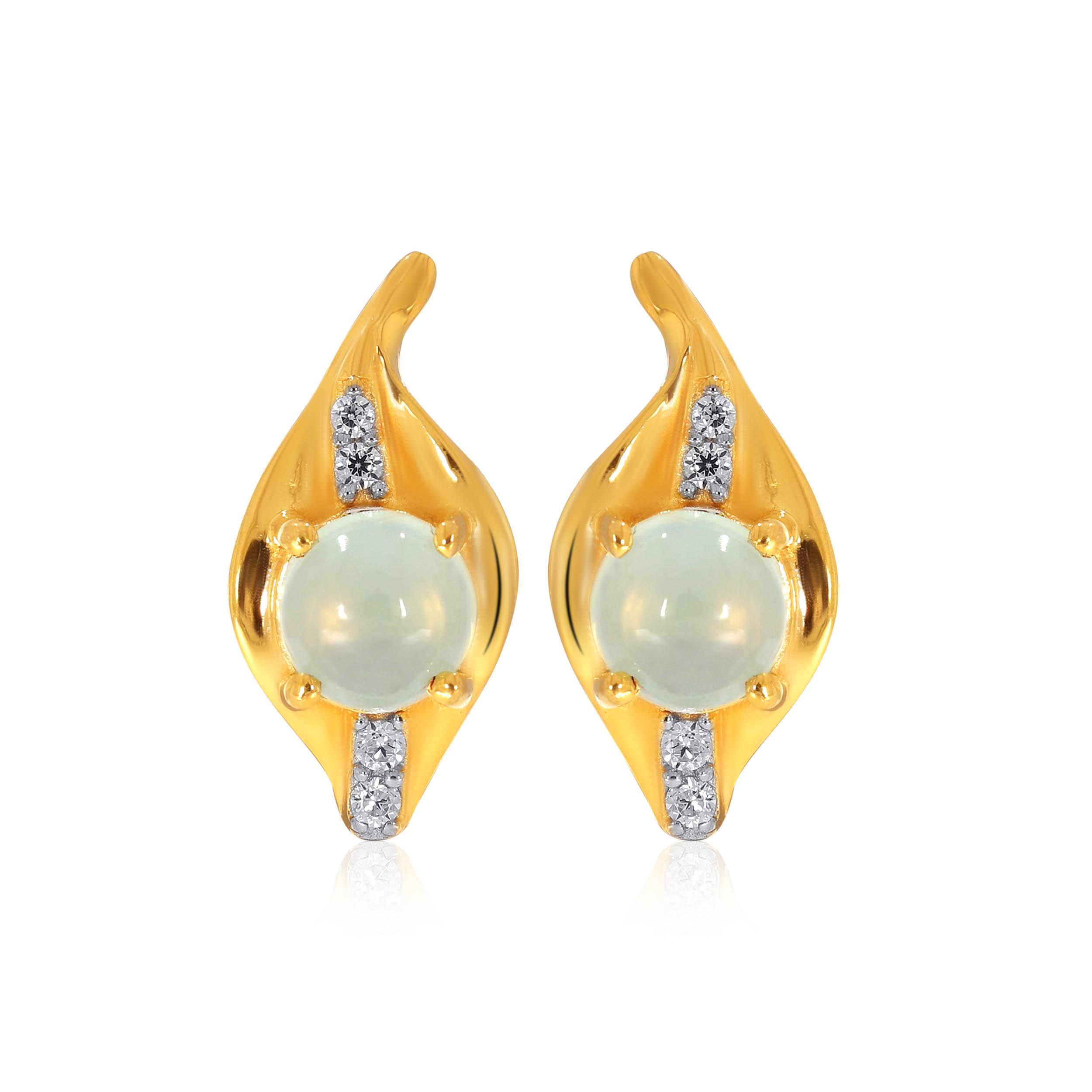 Creative Leaf Gold Studs - Senco Gold and Diamonds
