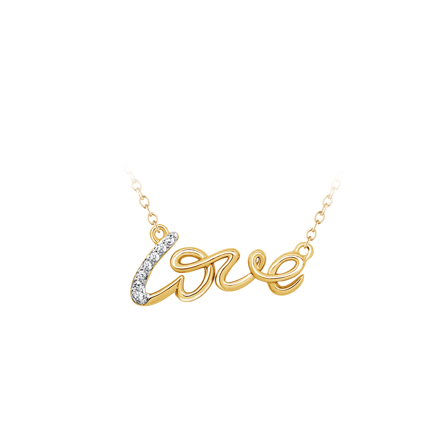 MIDAS 14k Gold Love Script Diamond Accent Necklace MF033074 – Chalmers  Jewelers