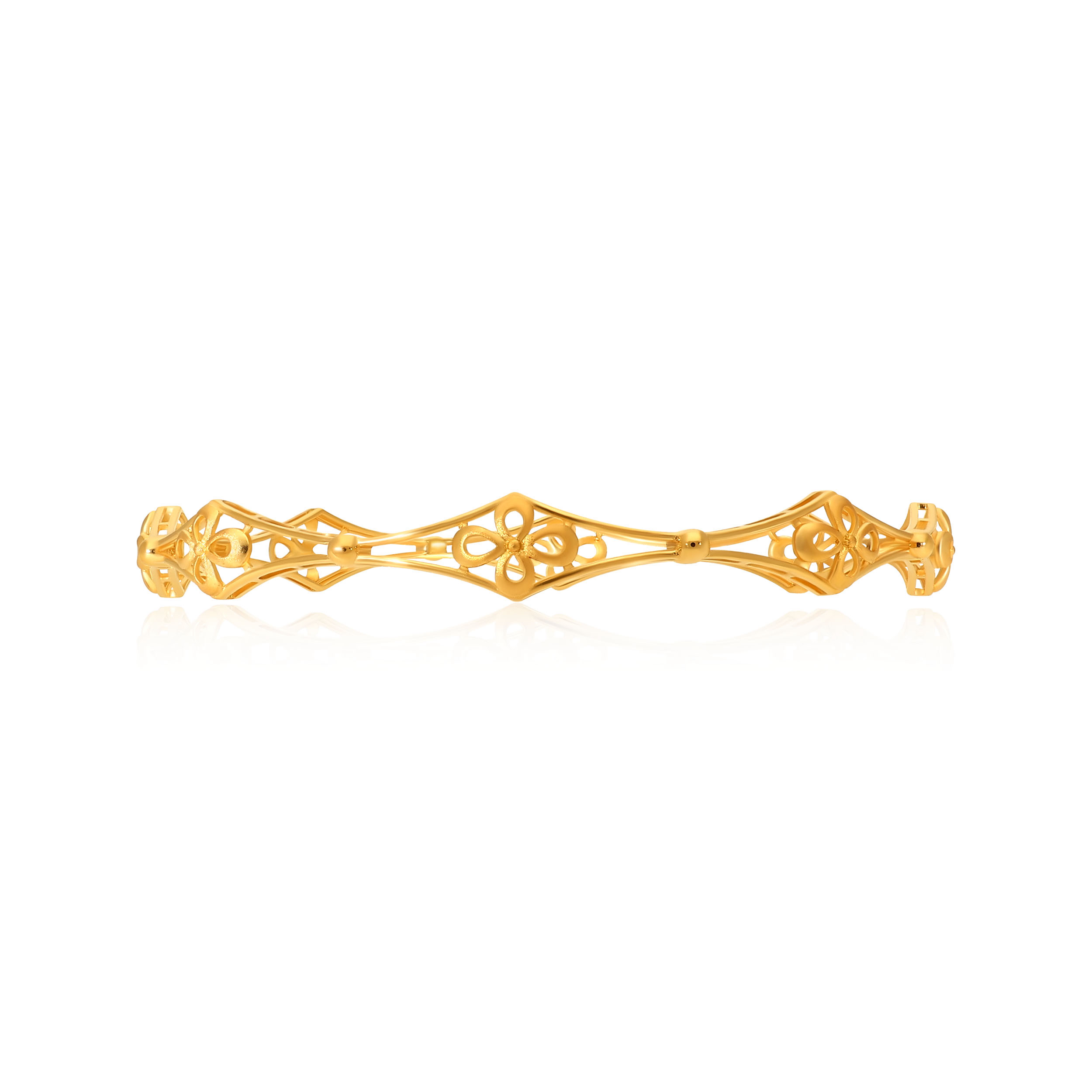 Geometric Muse Gold Chur Bangle - Senco Gold and Diamonds