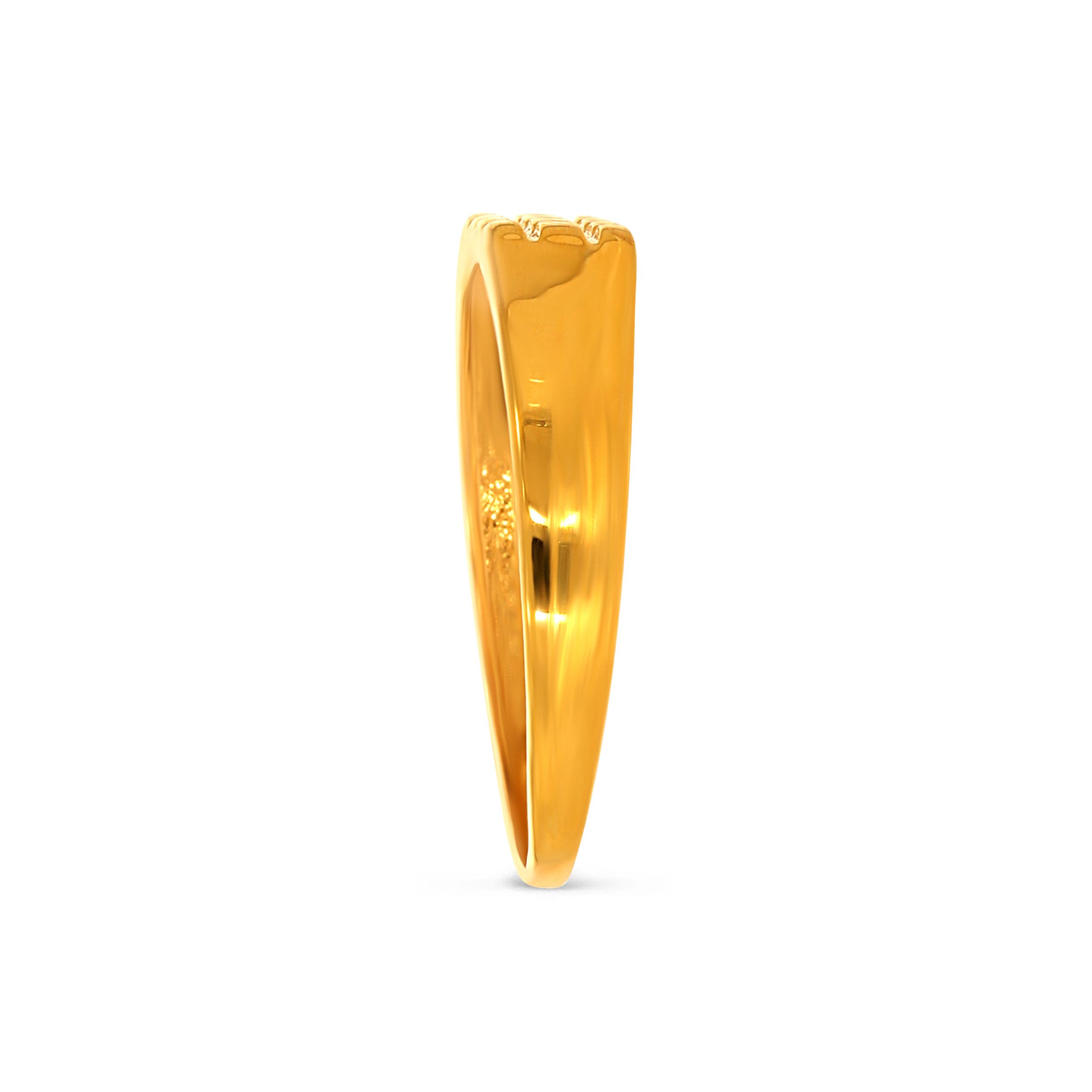 Stylish Grid Mens Gold Ring alternate view 2